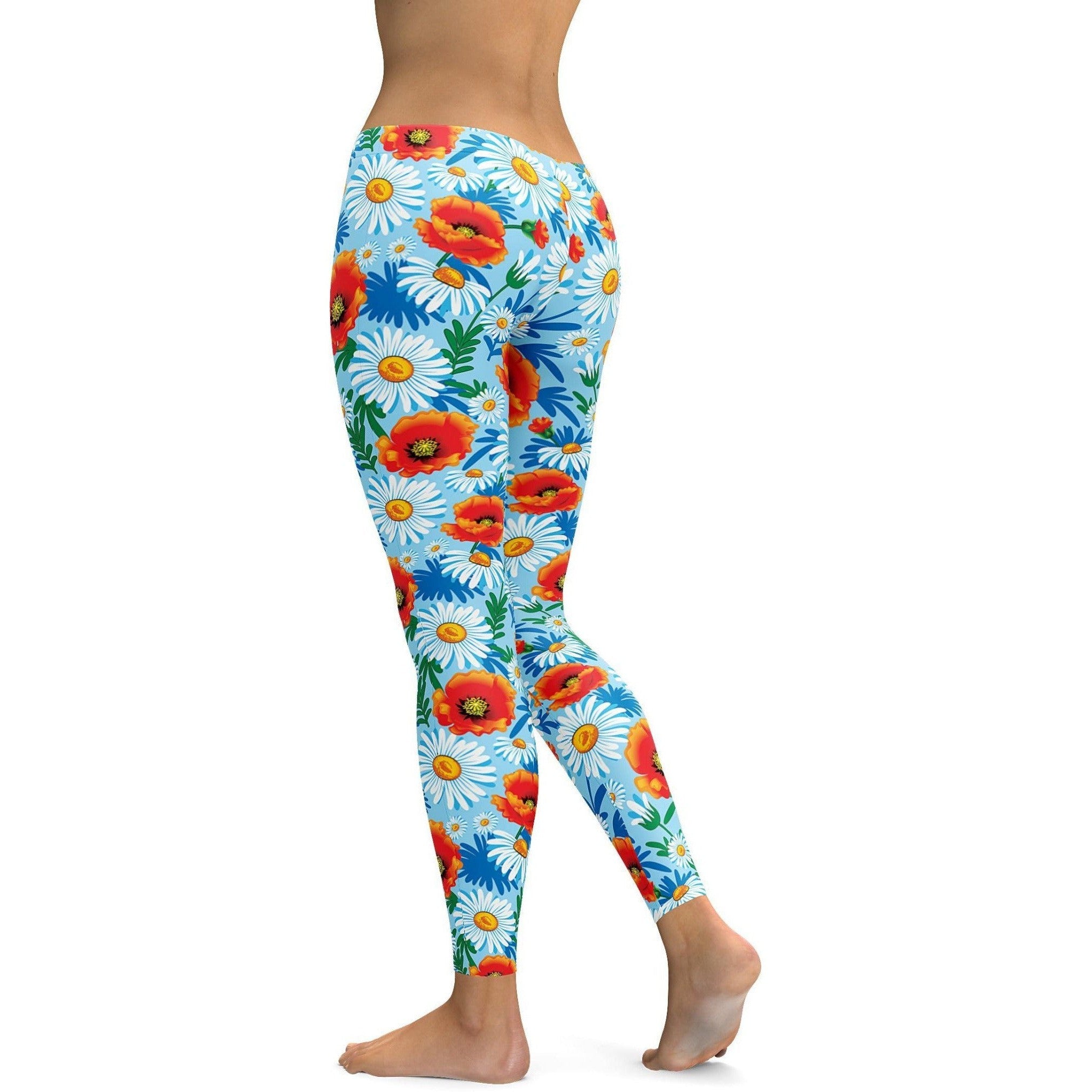 Poppy & Daisy Floral Leggings | Gearbunch