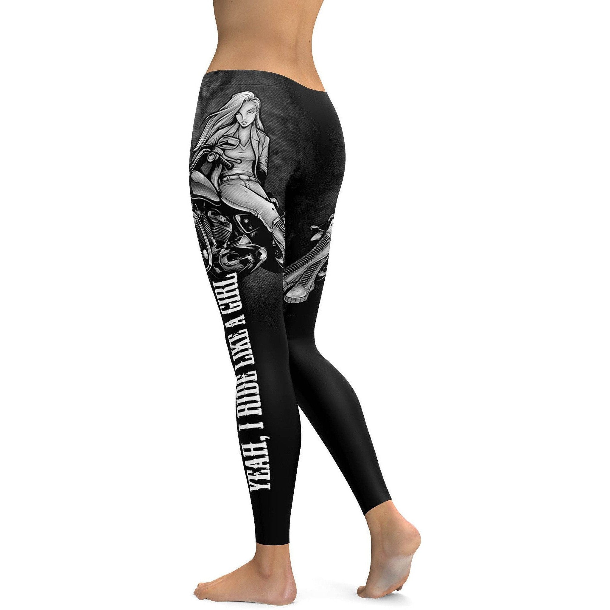 Yeah, I ride like a girl Leggings - GearBunch Leggings / Yoga Pants