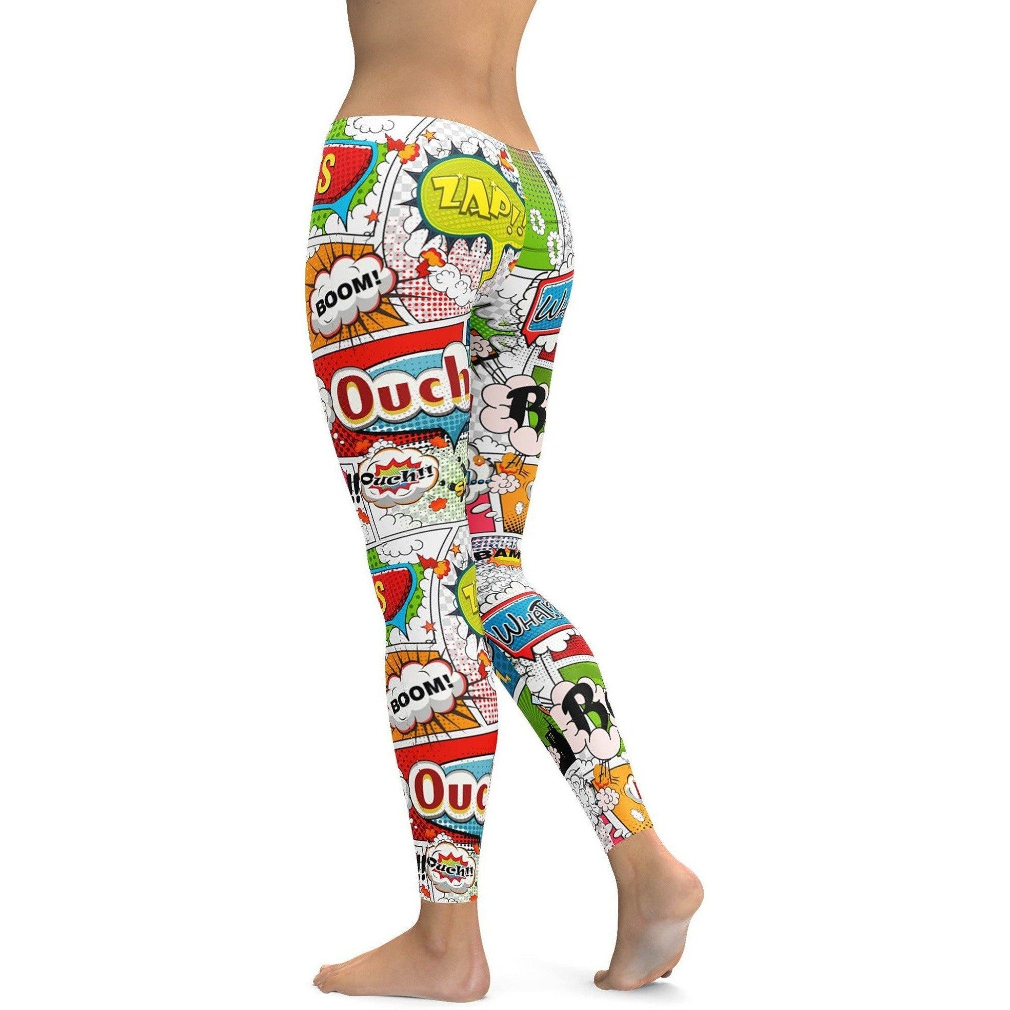 Womens Workout Yoga Comic Book Super Hero Leggings Red/White/Yellow/Green | Gearbunch.com