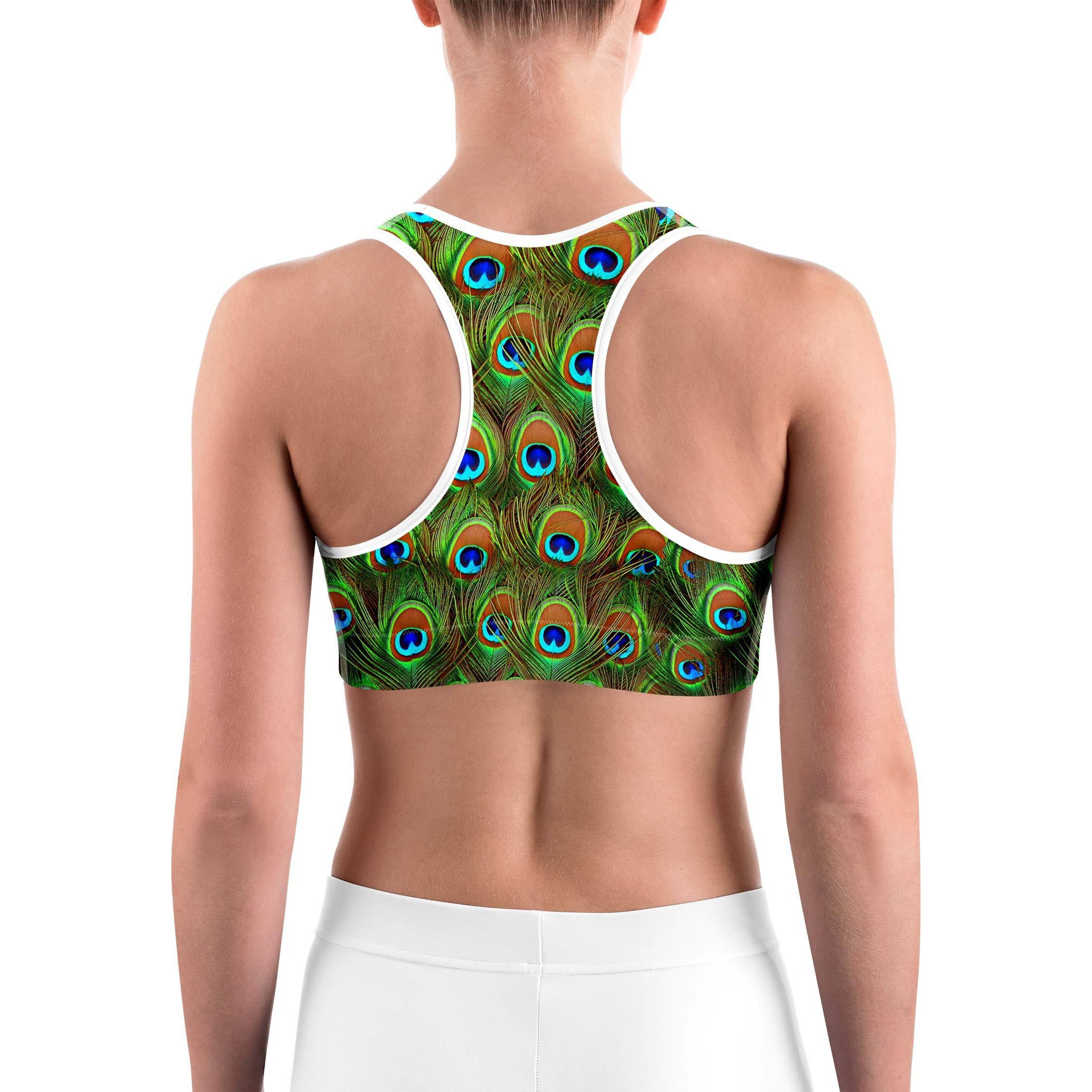 Peacock Feathered Sports Bra