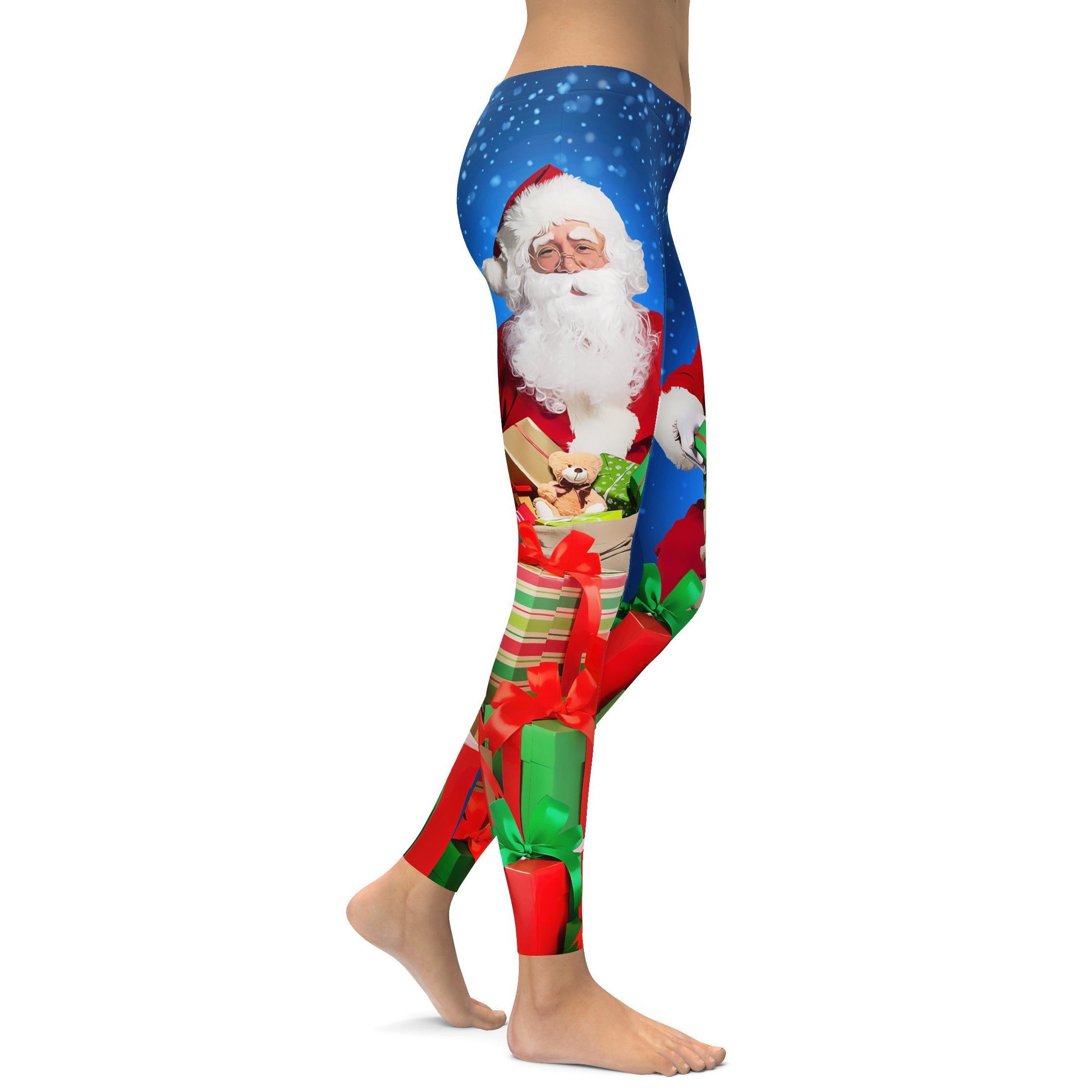 Santa & Presents Christmas Leggings - GearBunch Leggings / Yoga Pants