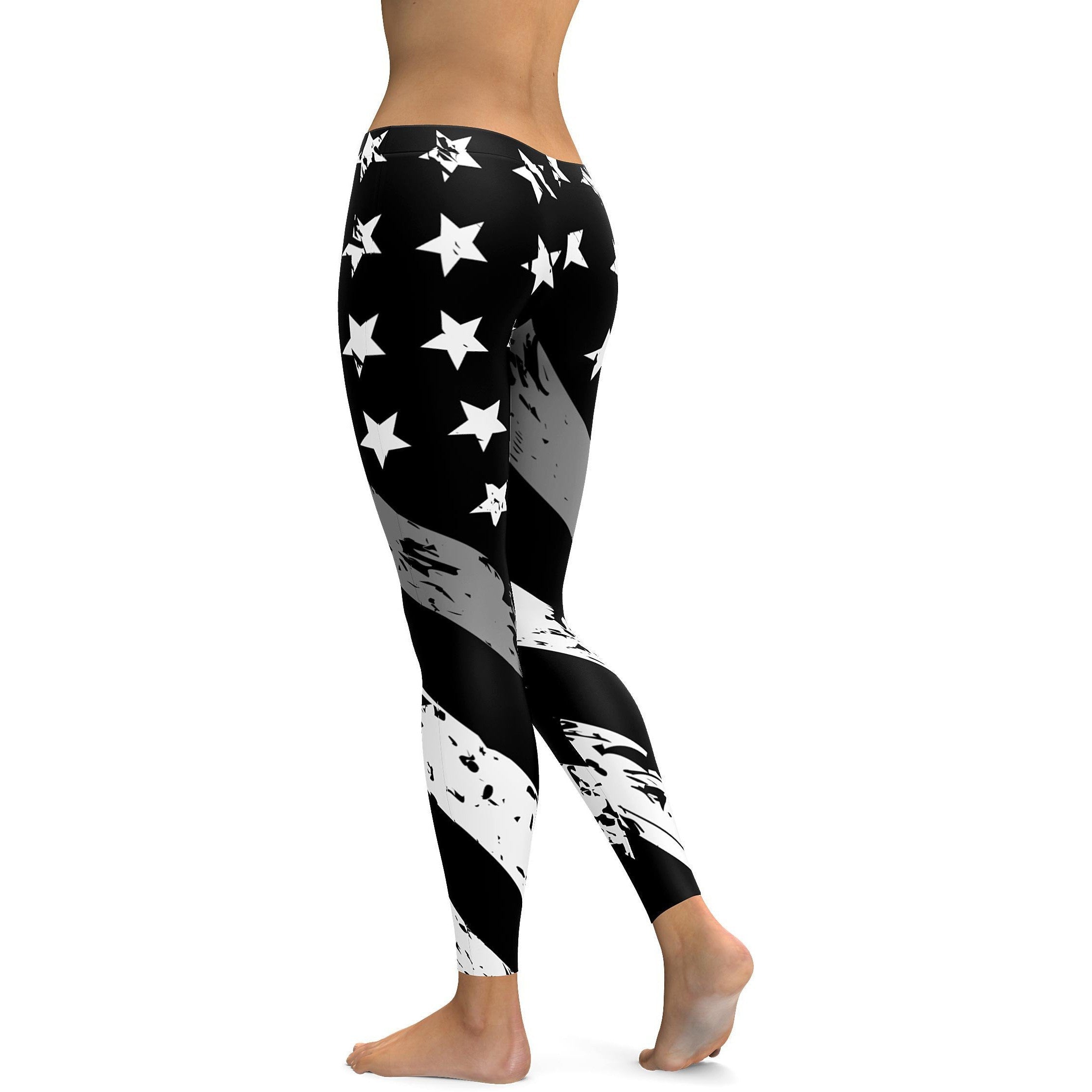 Thin Silver Line Leggings - GearBunch Leggings / Yoga Pants