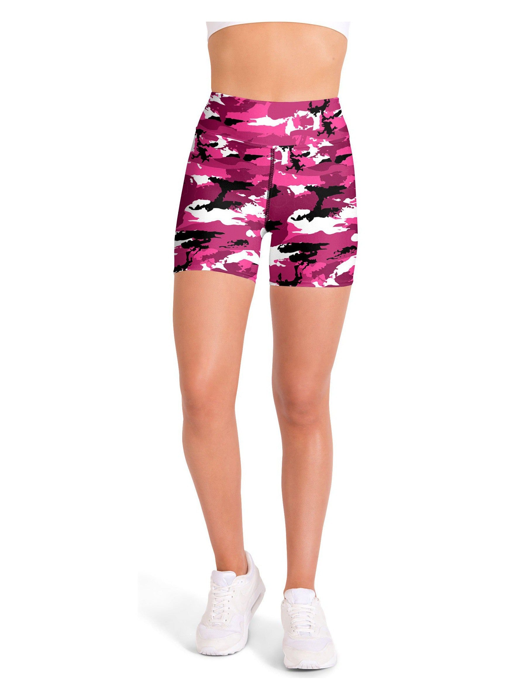 Pink Camo Yoga Shorts Gearbunch