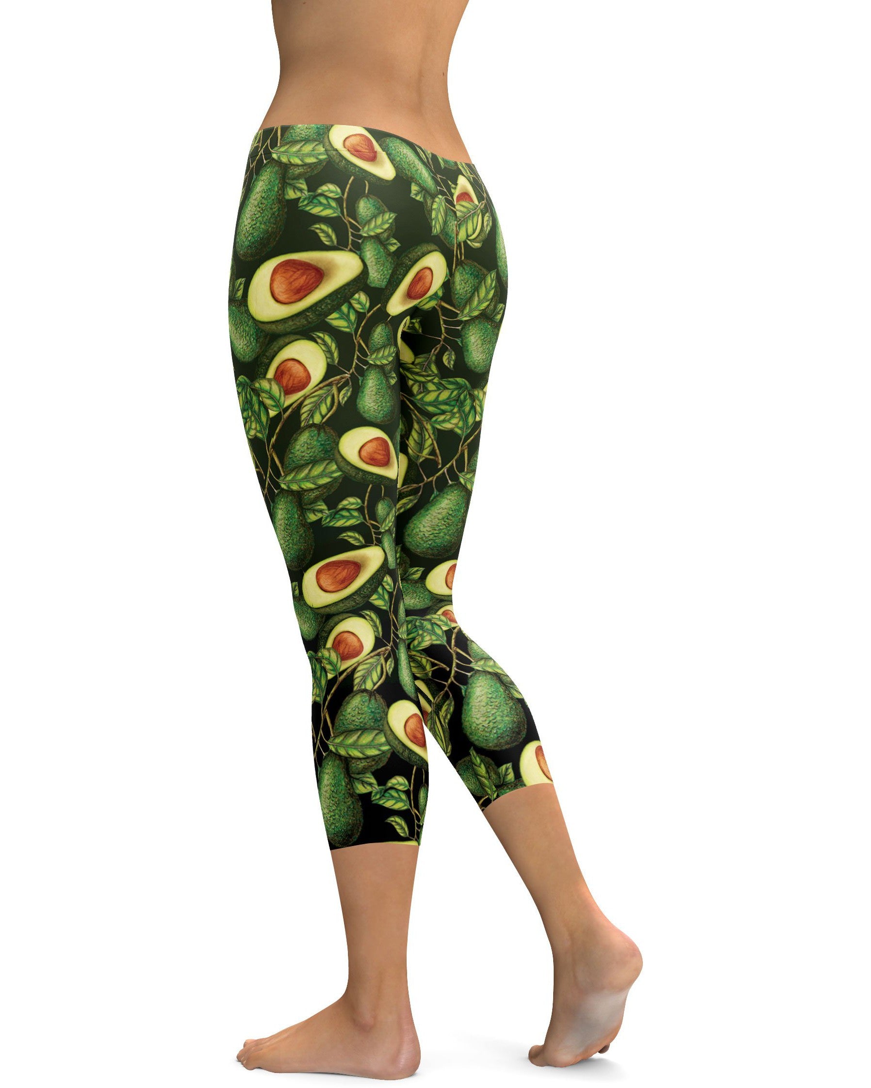 Avocado Capris - GearBunch Leggings / Yoga Pants