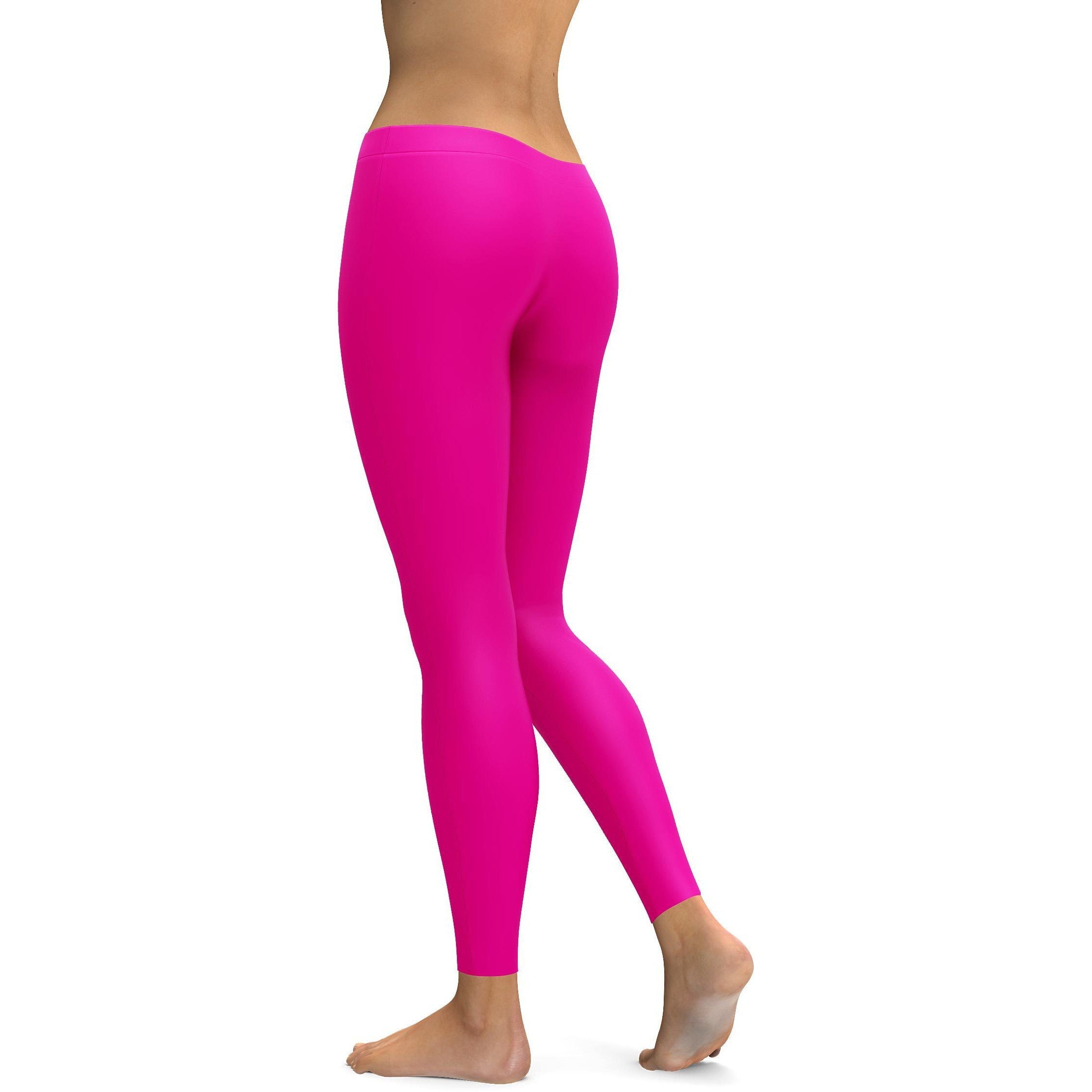 Solid Hot Pink Leggings | GearBunch