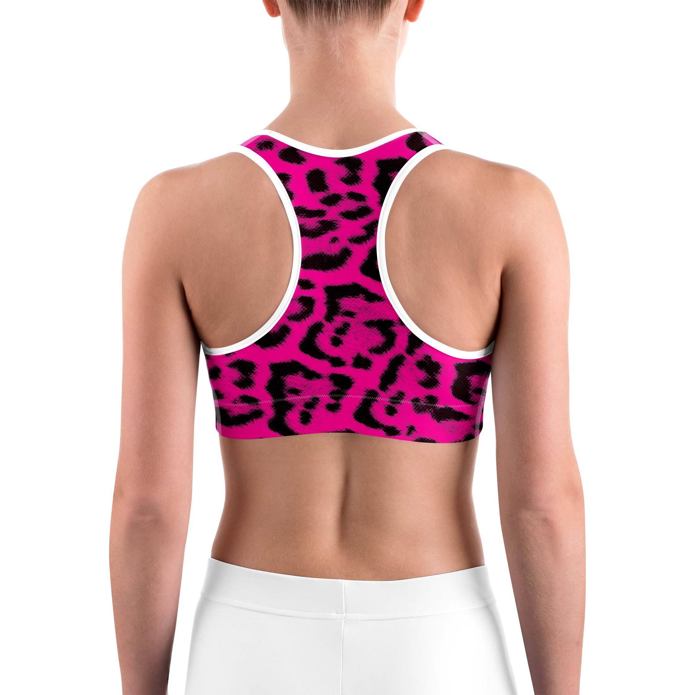 Pink Leopard Skin Sports bra