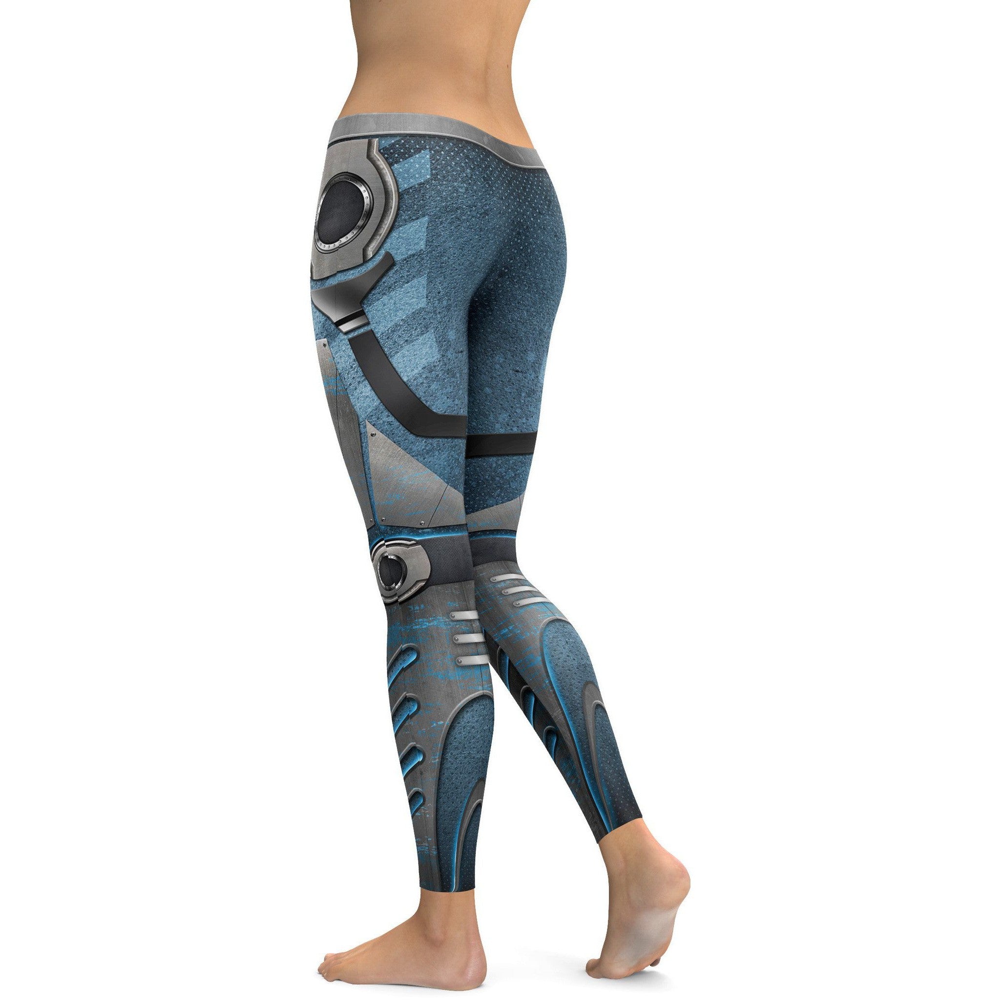 Blue Robot / Cyborg Leggings - GearBunch Leggings / Yoga Pants