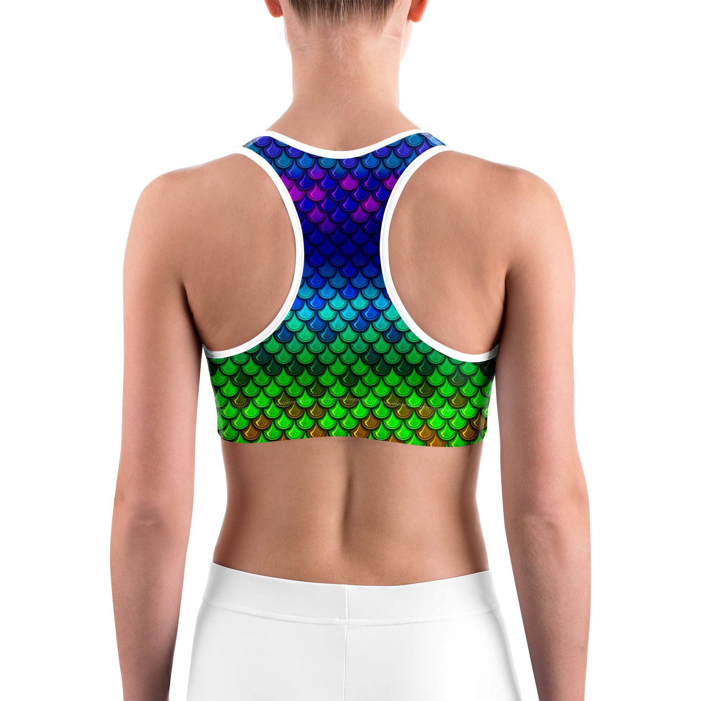 Rainbow Colored Mermaid Sports bra