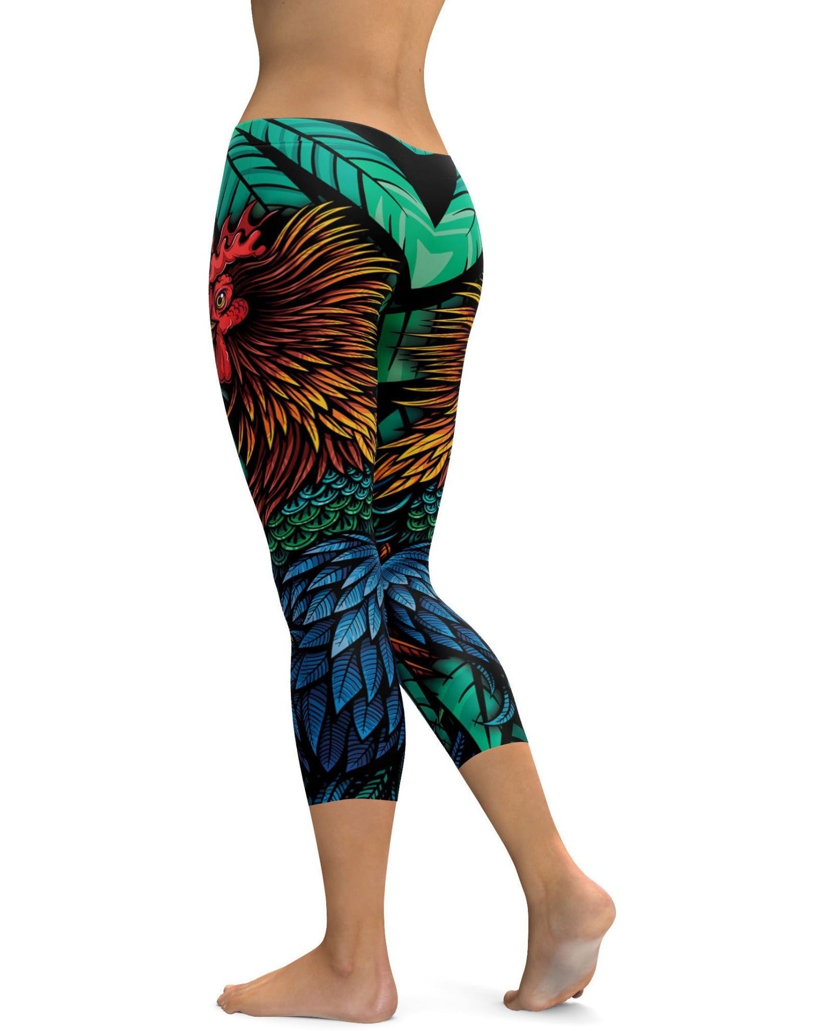 Colorful Rooster Capris | Gearbunch