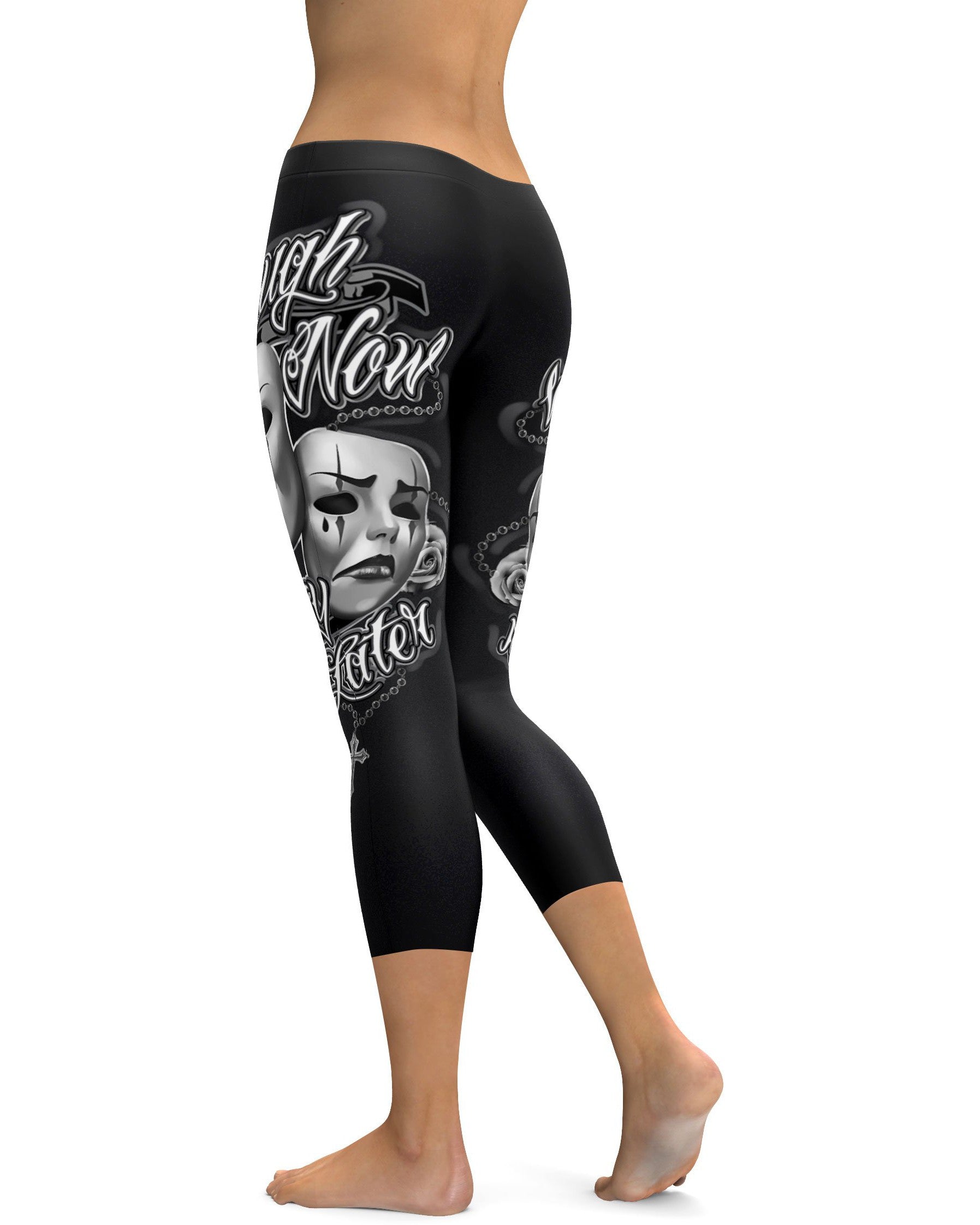 Laugh Now, Cry Later Capris - GearBunch Leggings / Yoga Pants