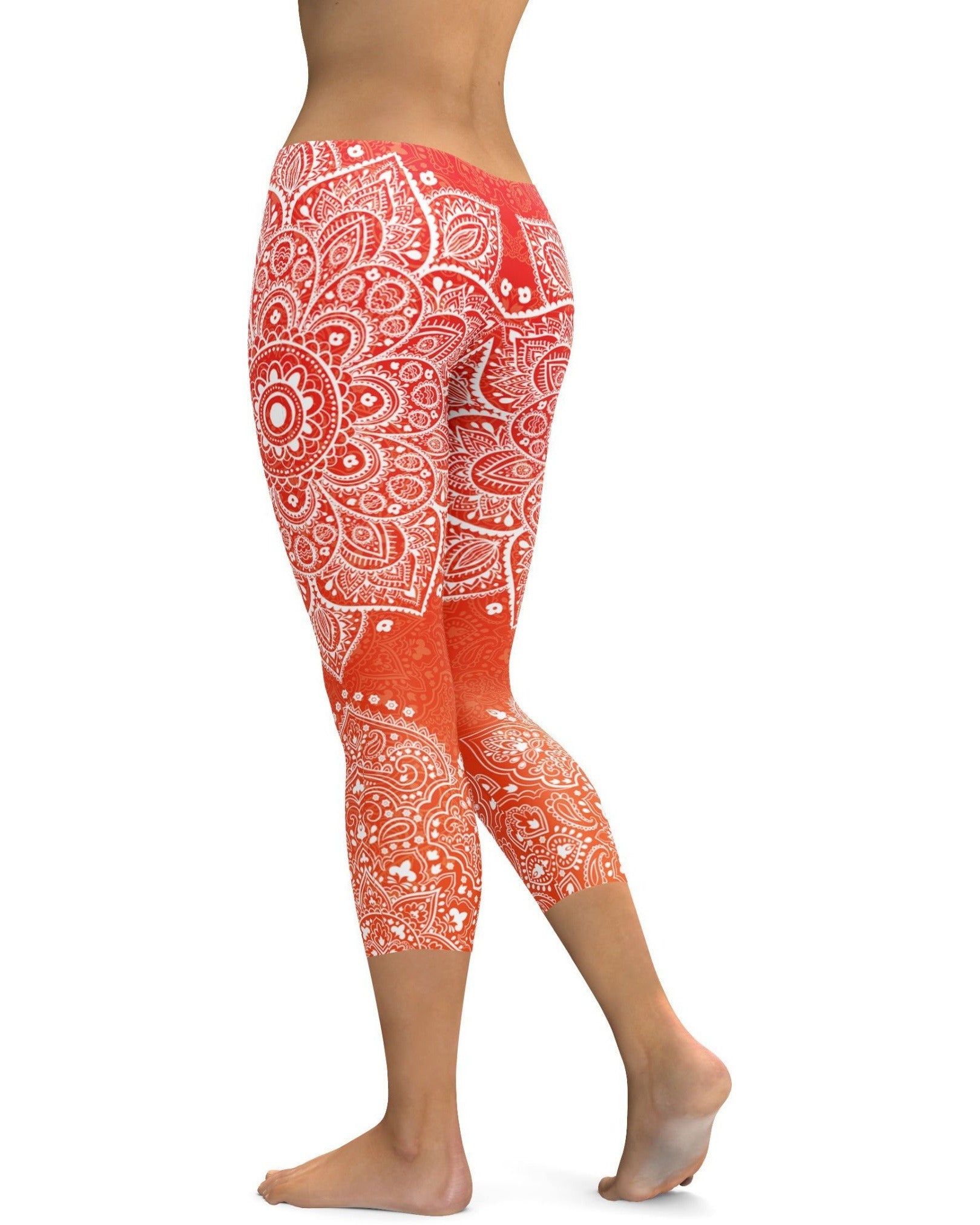 Red to Orange Mandala Capris | GearBunch