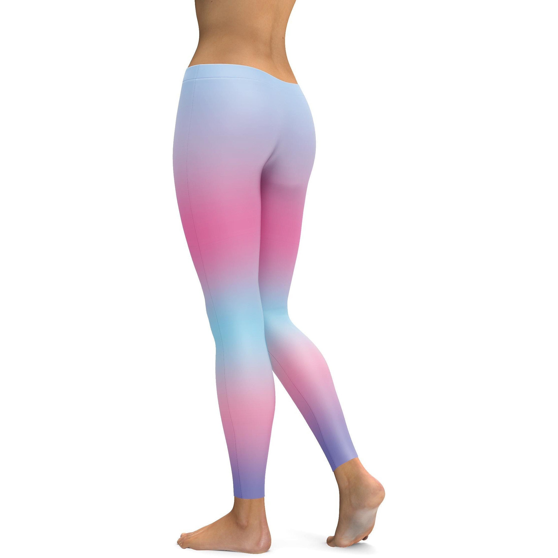 Rainbow Pastel Blue & Pink Leggings - GearBunch Leggings / Yoga Pants