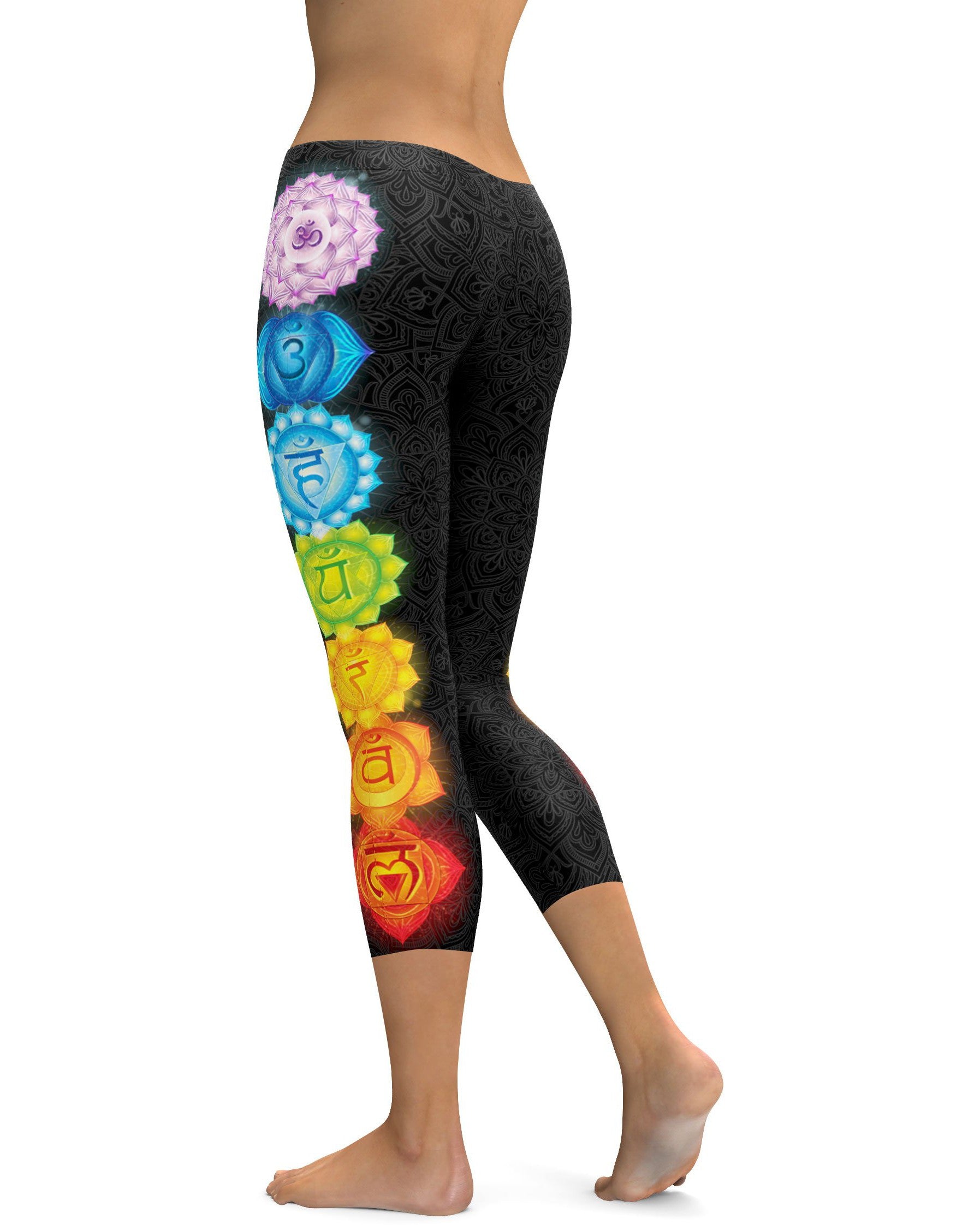 Chakras Capris - GearBunch Leggings / Yoga Pants