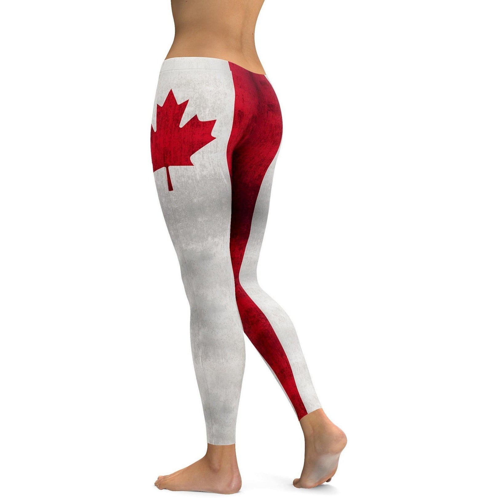 Grunge Canadian Flag Leggings | GearBunch