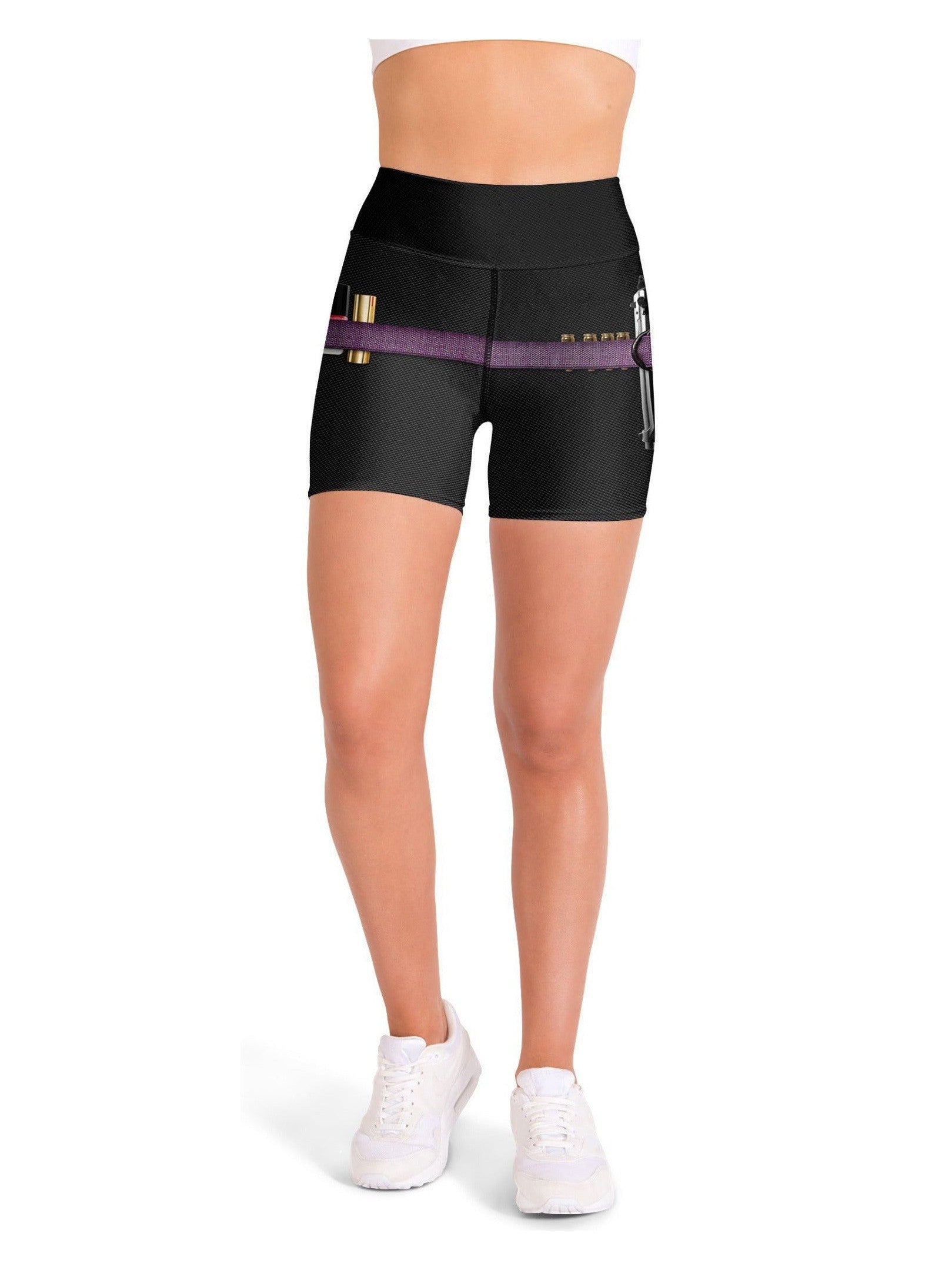 Guns & Make-Up Yoga Shorts | Gearbunch