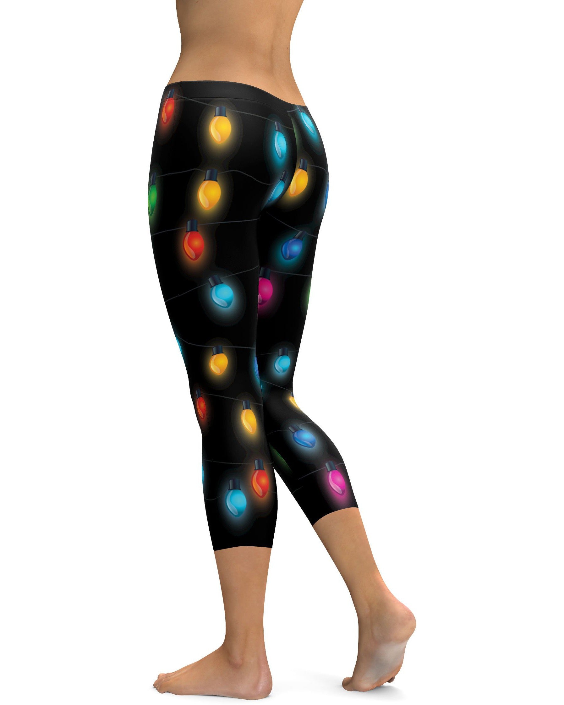 Christmas Lights Capris - GearBunch Leggings / Yoga Pants