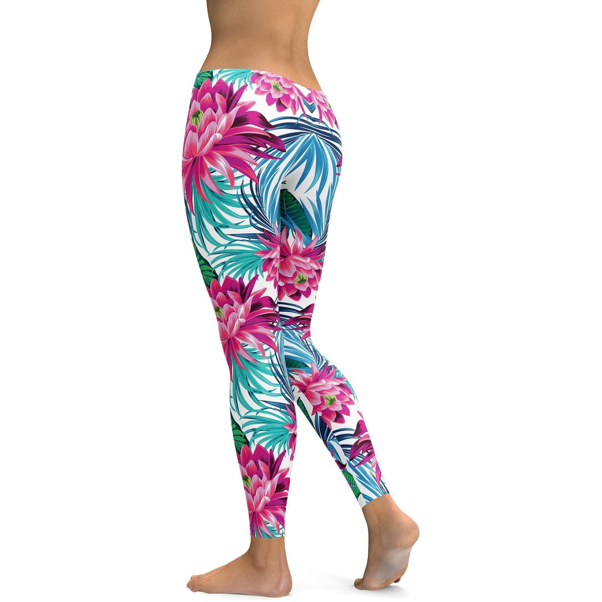 Tropical Flowers Leggings | GearBunch