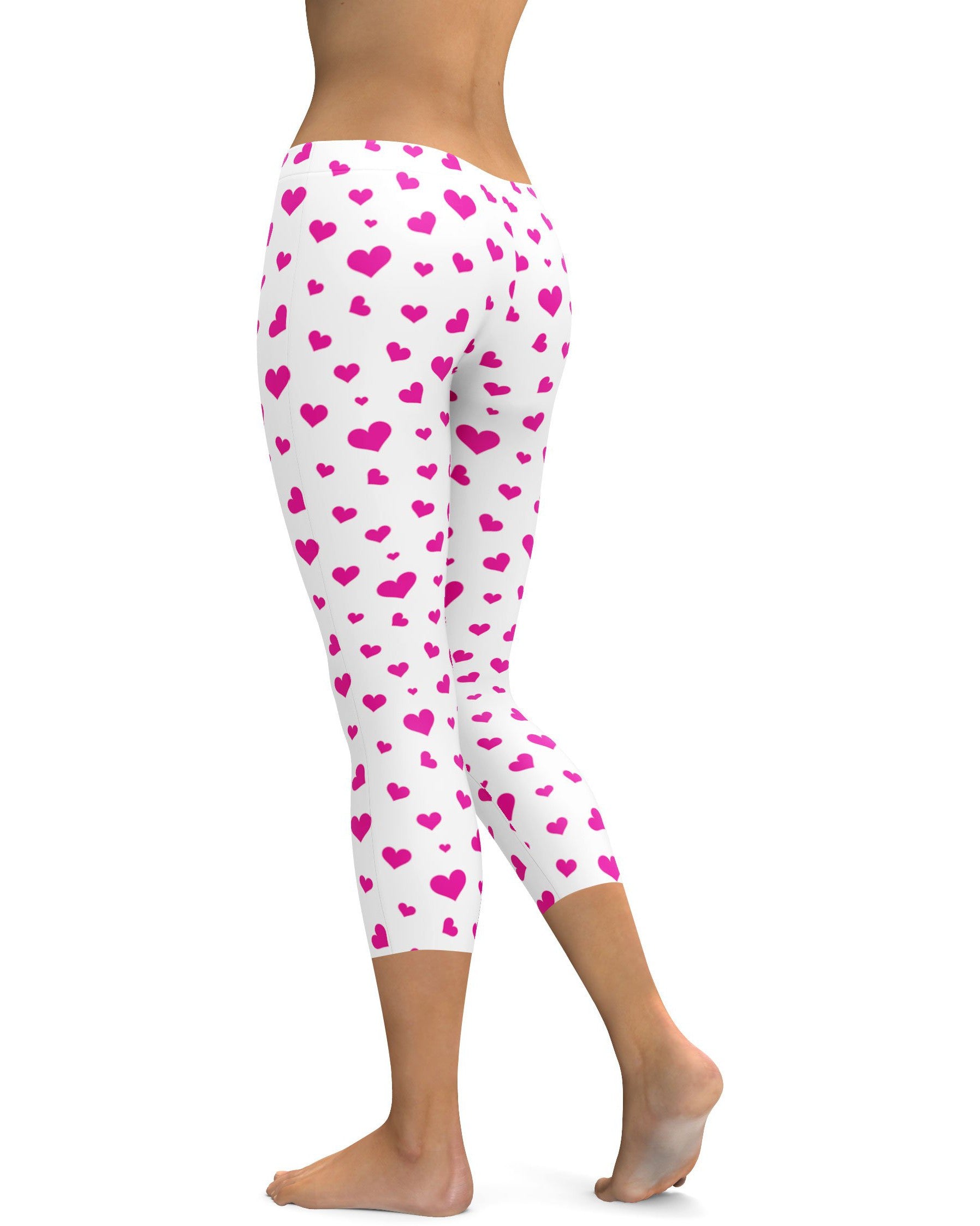 Pink Hearts Capris - Gearbunch