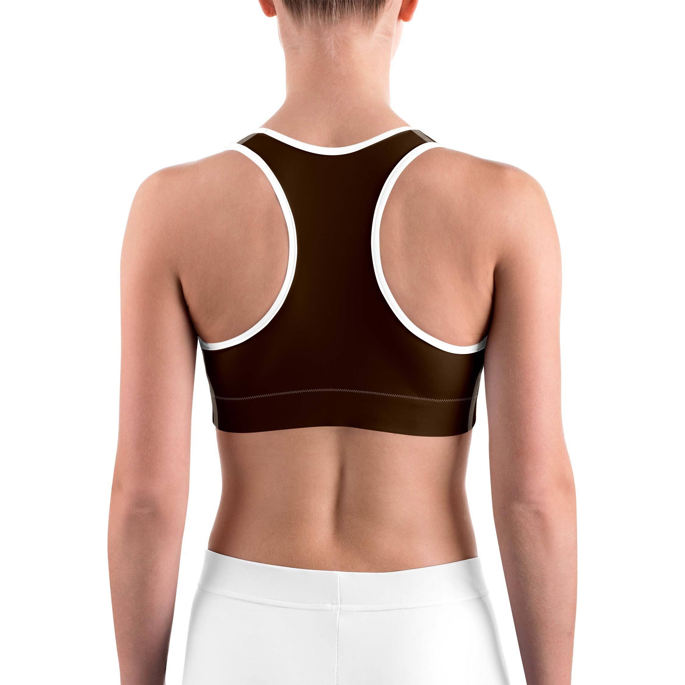 Solid Chocolate Brown Sports bra | GearBunch