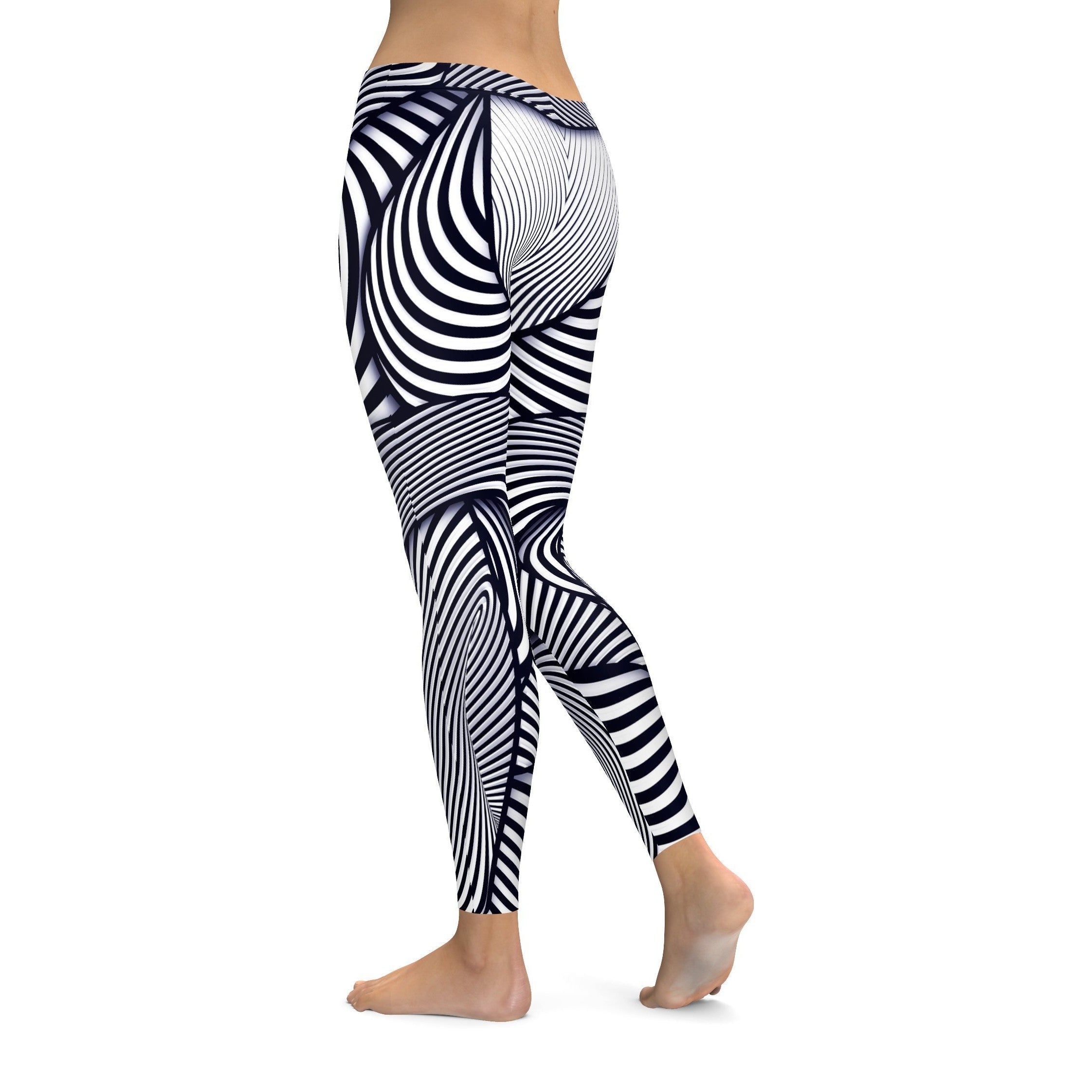 Optical Illusion Stripes Leggings