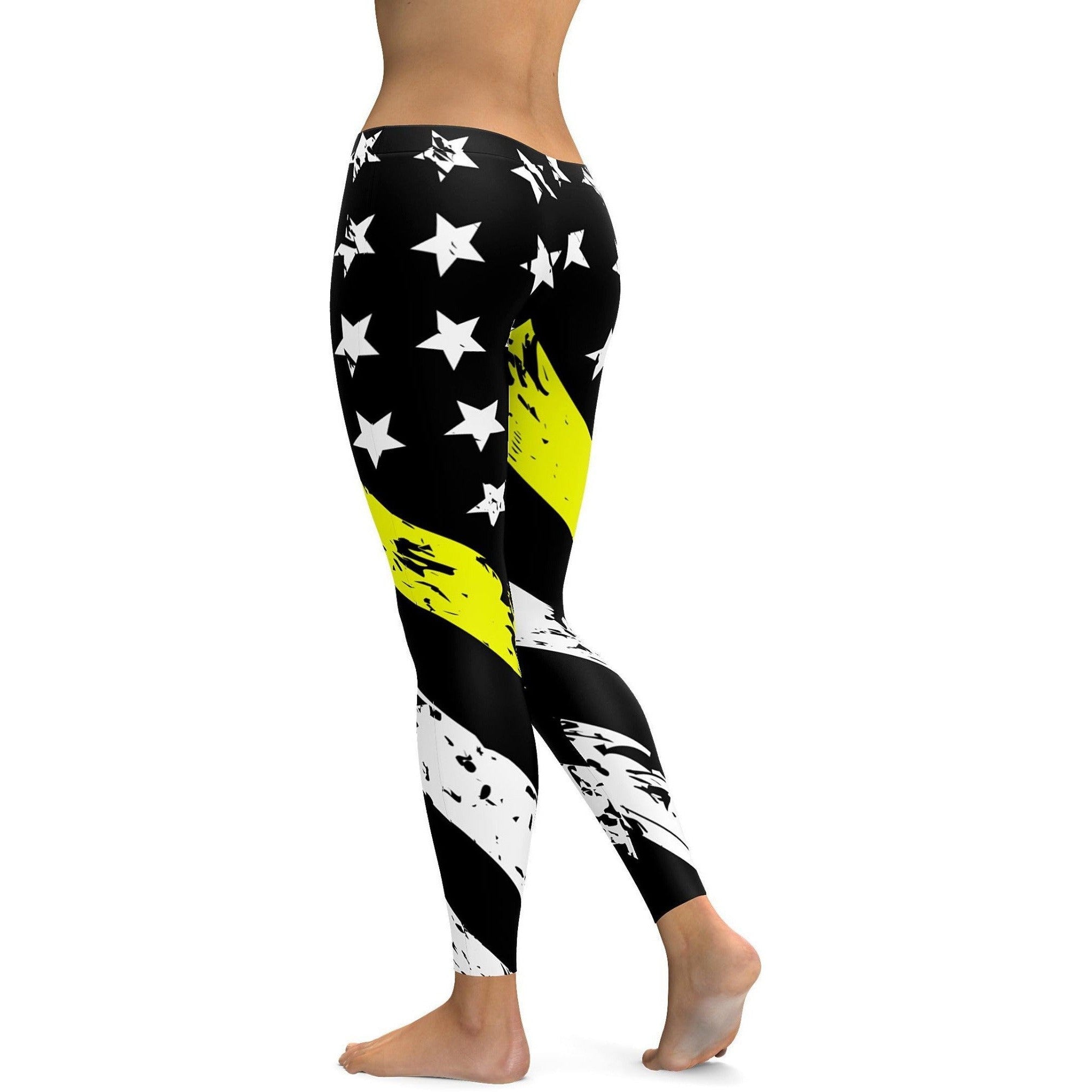 Thin Yellow Line Leggings | GearBunch