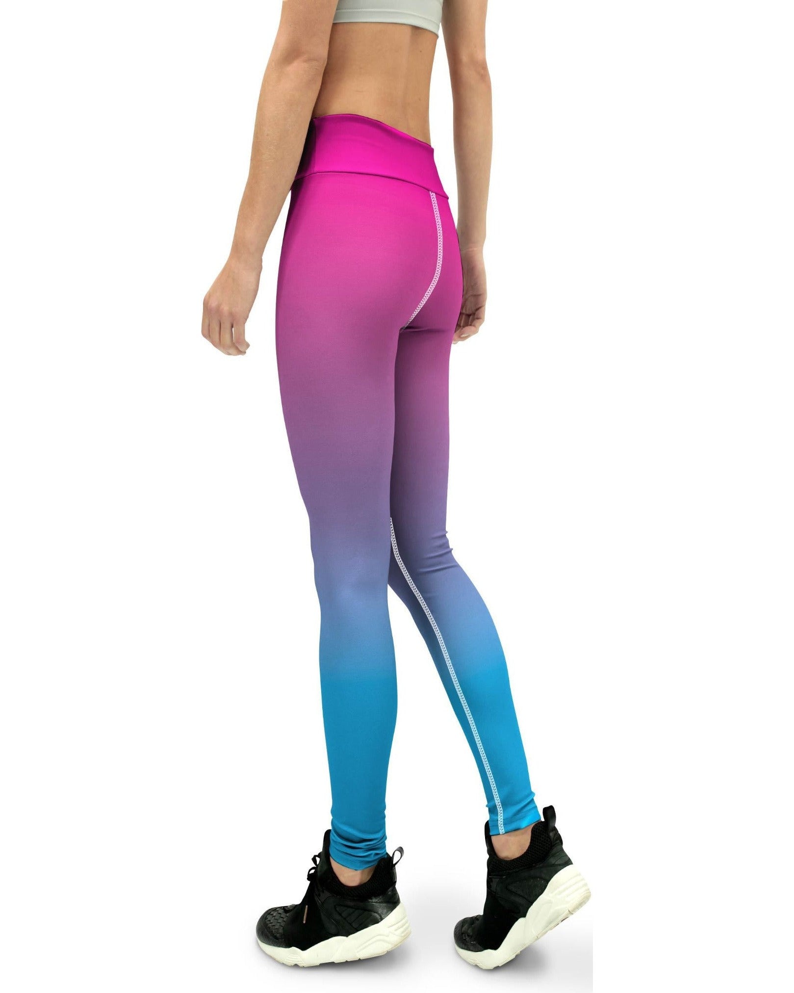 Ombre Pink to Blue Yoga Pants | Gearbunch