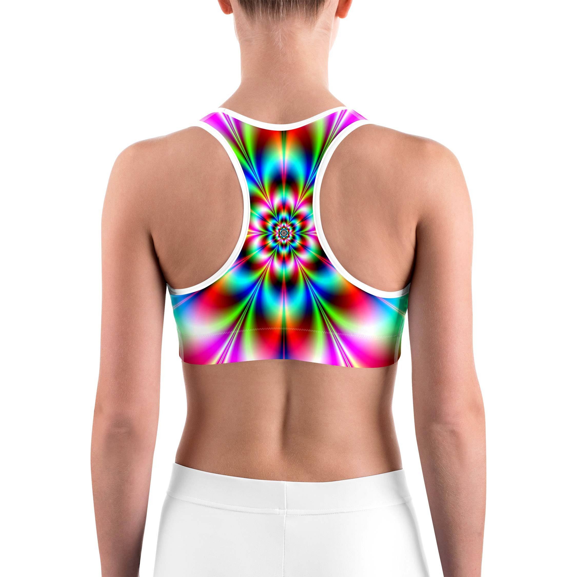 Psychedelic Neon Sports bra