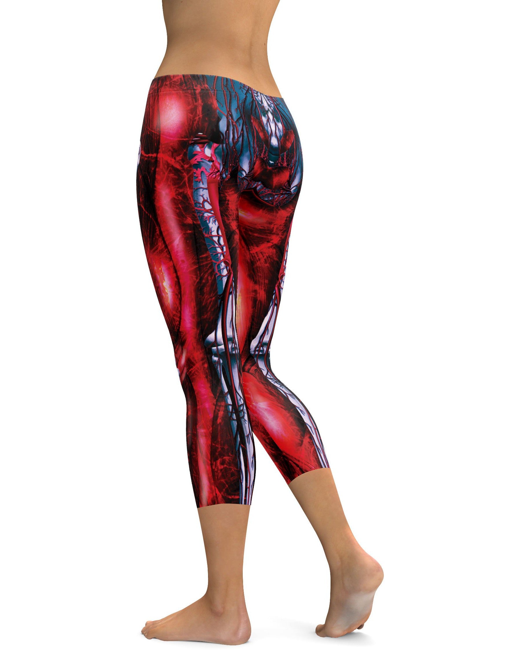 Blooded Muscles Horror Capris - GearBunch Leggings / Yoga Pants