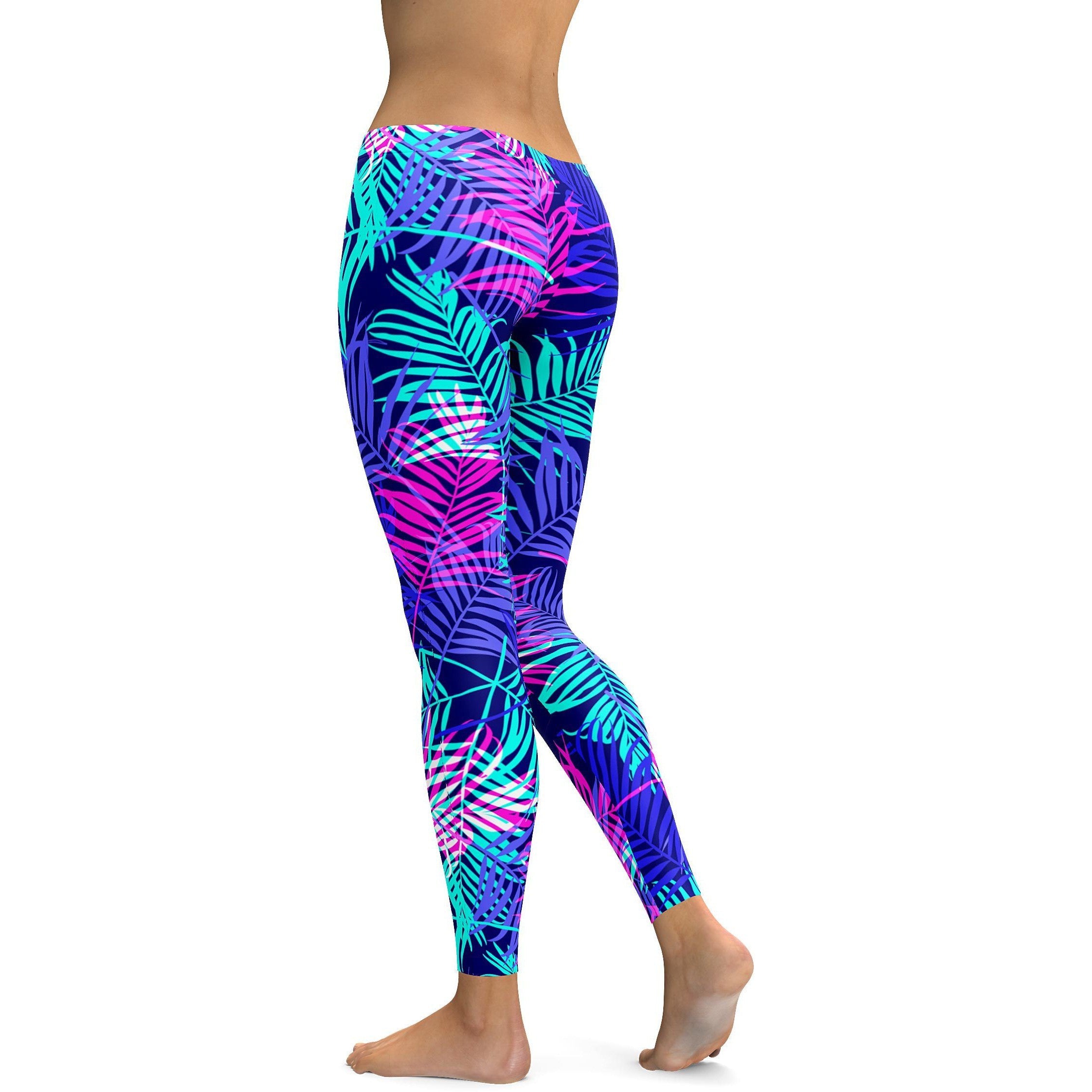 Multi Colored Leafs Rave Leggings (hidden because of quality issue colors) | GearBunch