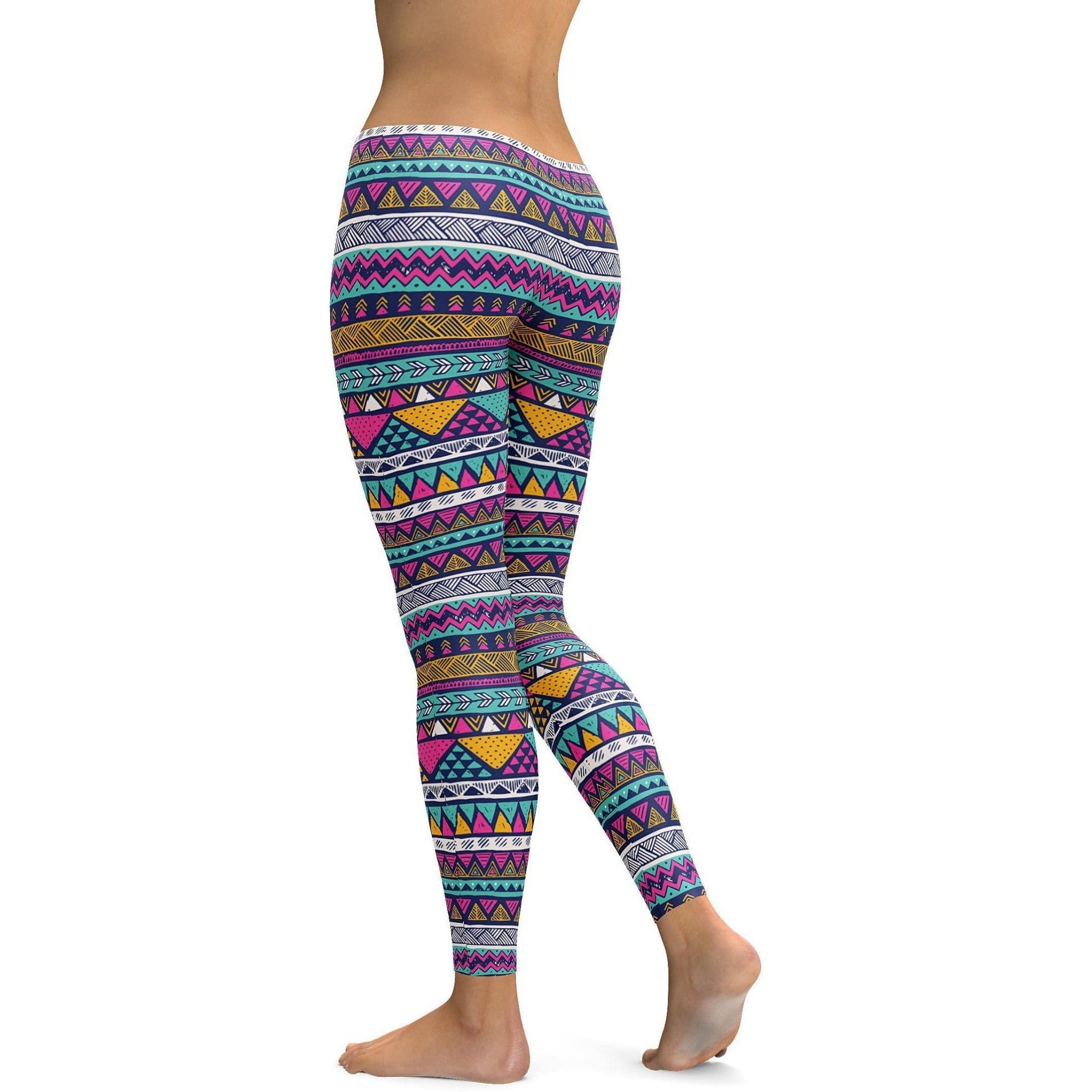 Colorful Aztec Pattern Leggings | GearBunch