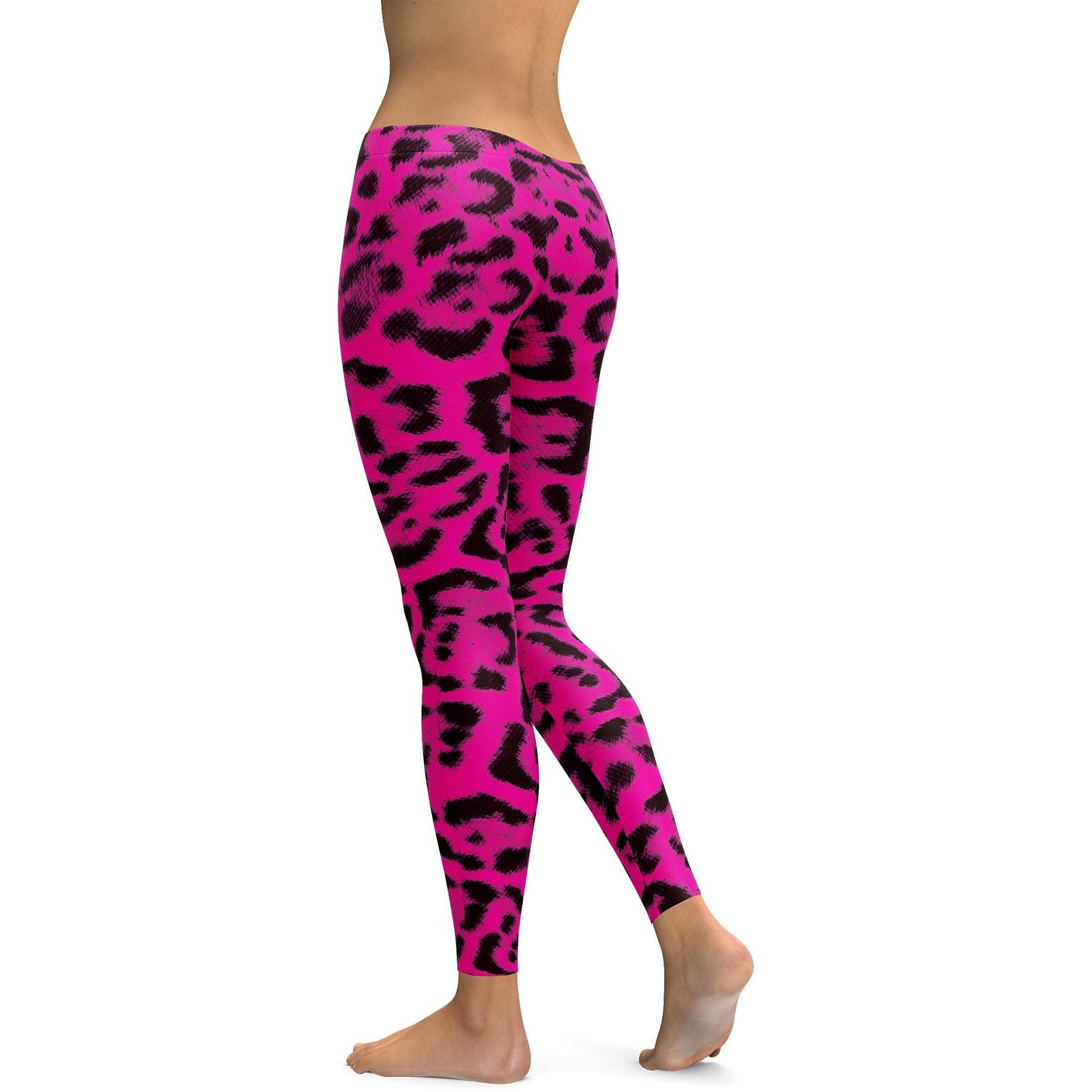 Racing Leopard Checkered Leggings Pink