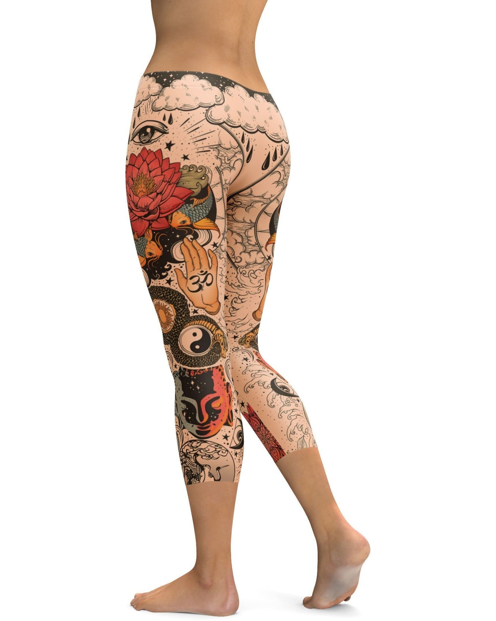 Tattooed Lotus Capris | Gearbunch