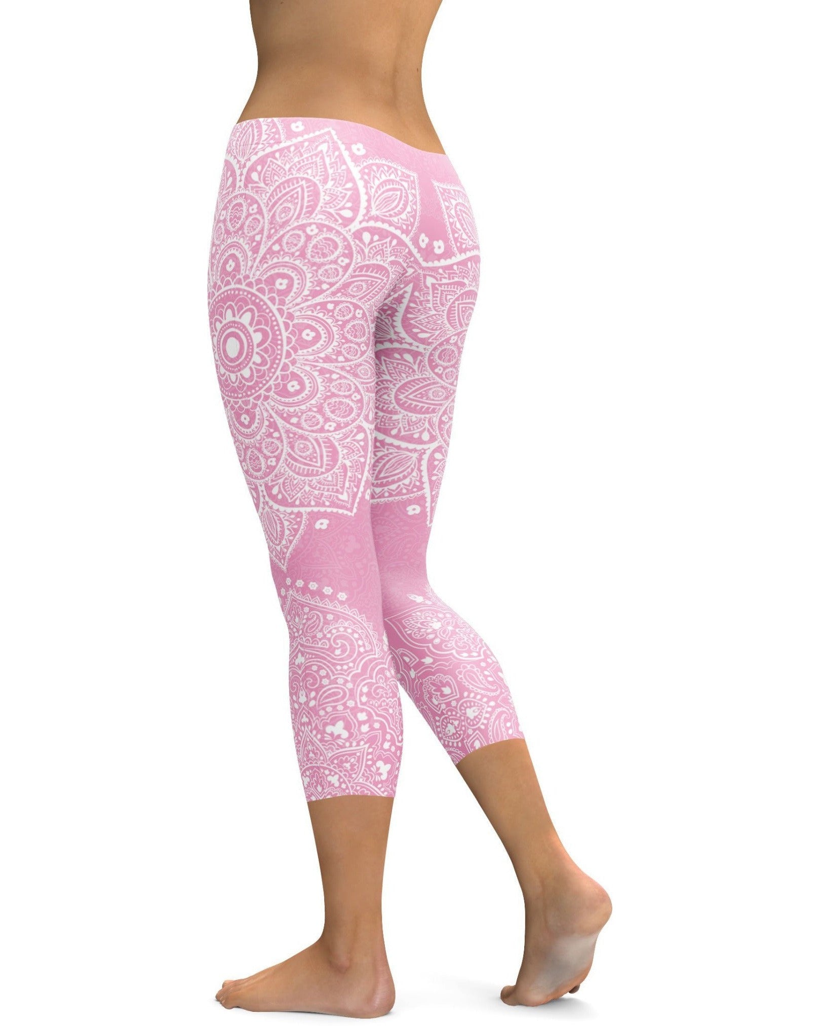 Soft Pink Mandala Capris | GearBunch