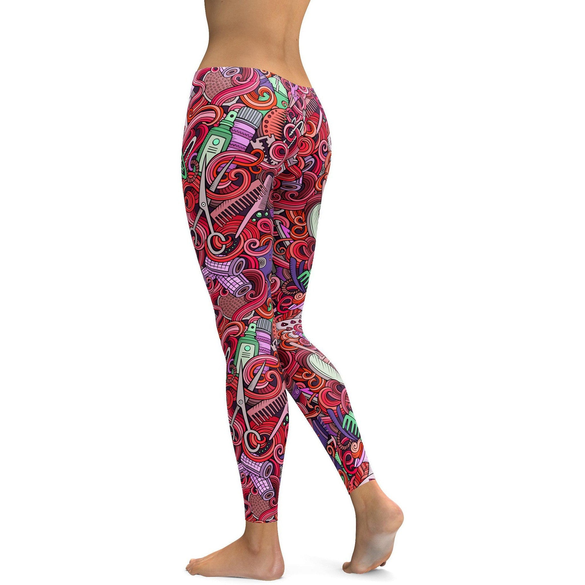 Pink Hairdresser Leggings - GearBunch Leggings / Yoga Pants