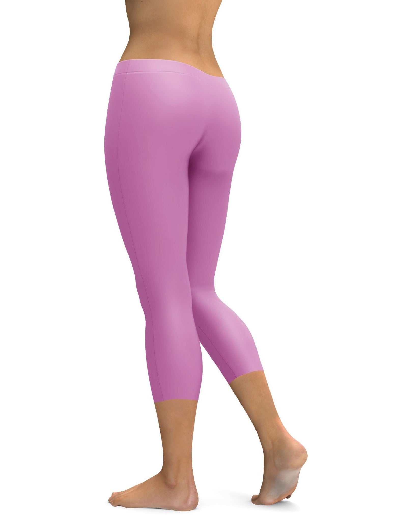 Solid Baby Pink Capris | Gearbunch