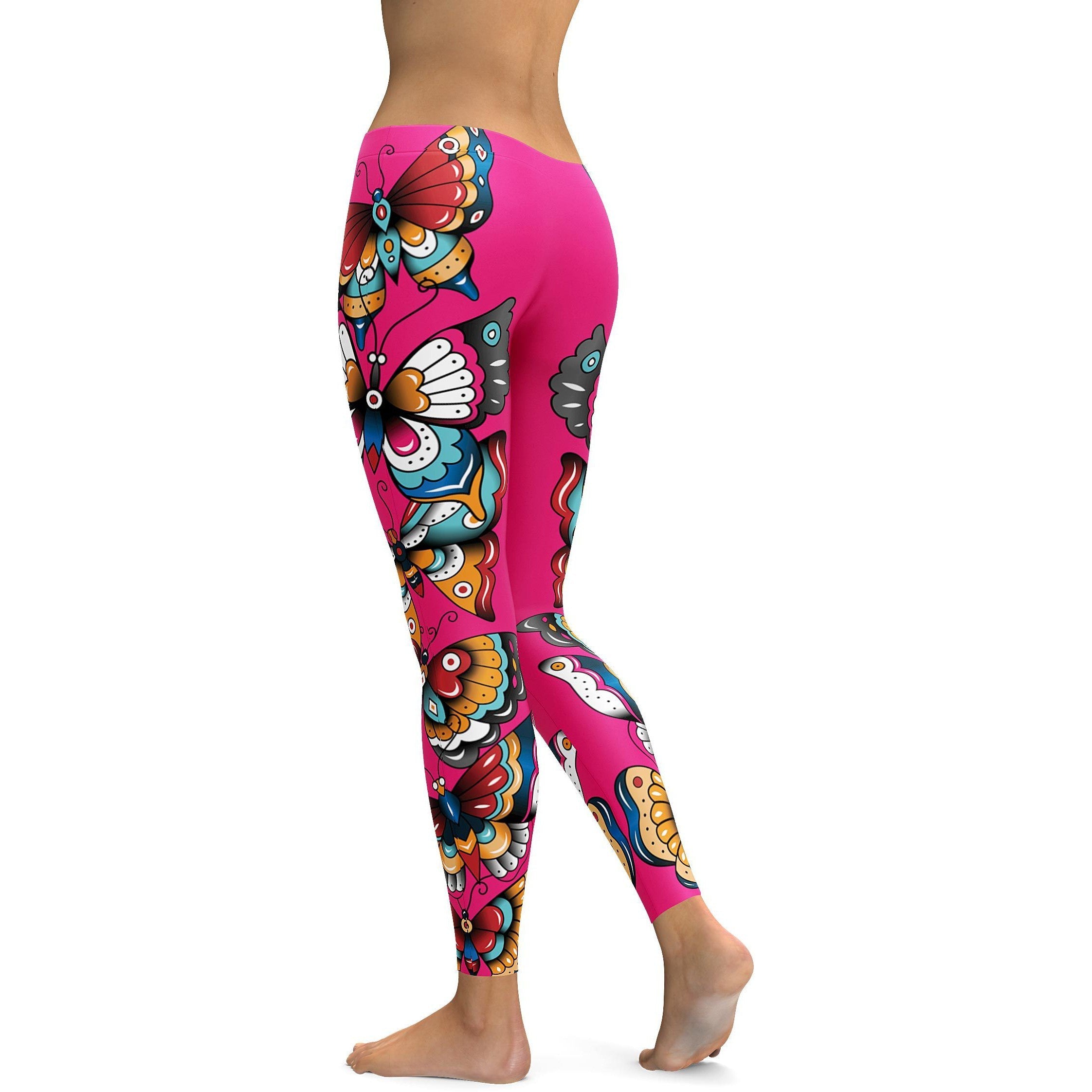 Day of the Dead - Butterflies Leggings - GearBunch Leggings / Yoga Pants