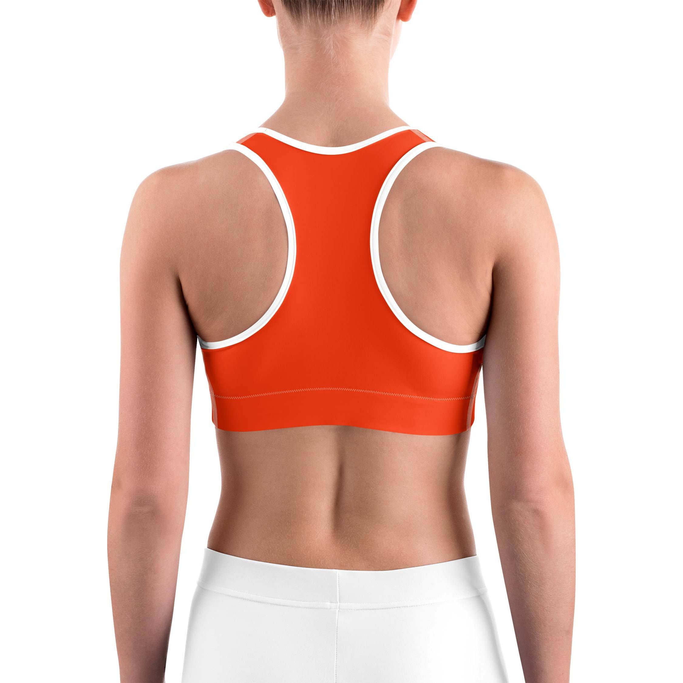 Solid Hot Orange Sports bra