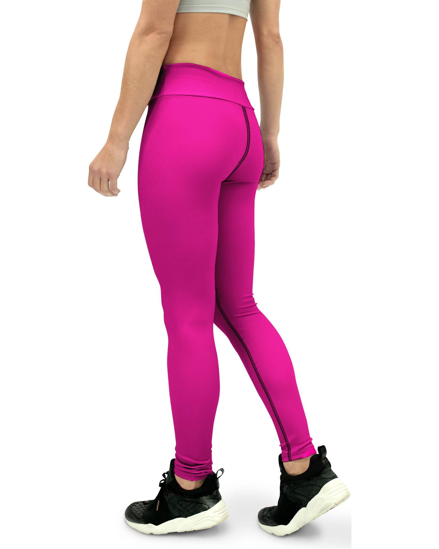 Solid Hot Pink Yoga Pants | GearBunch