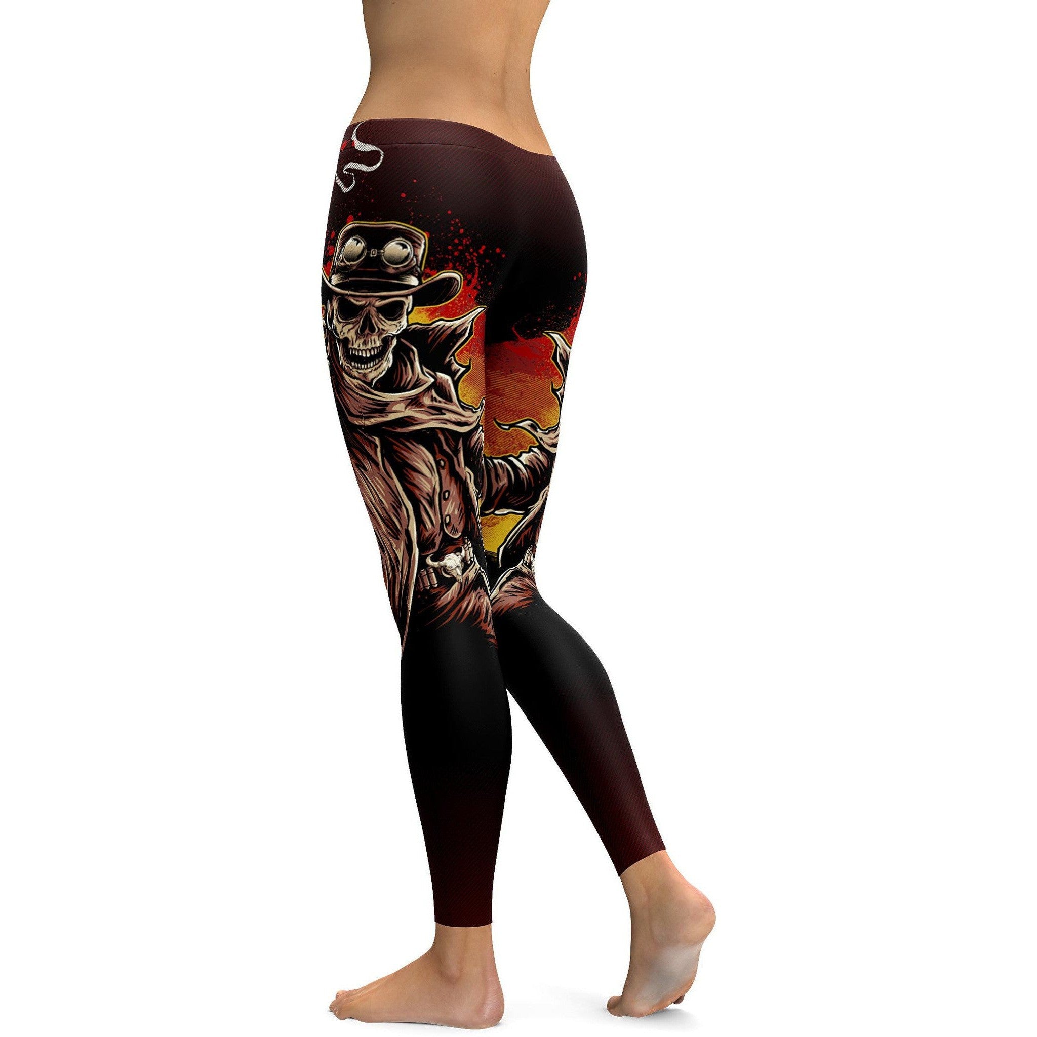 Cowboy Skeleton Leggings - GearBunch Leggings / Yoga Pants