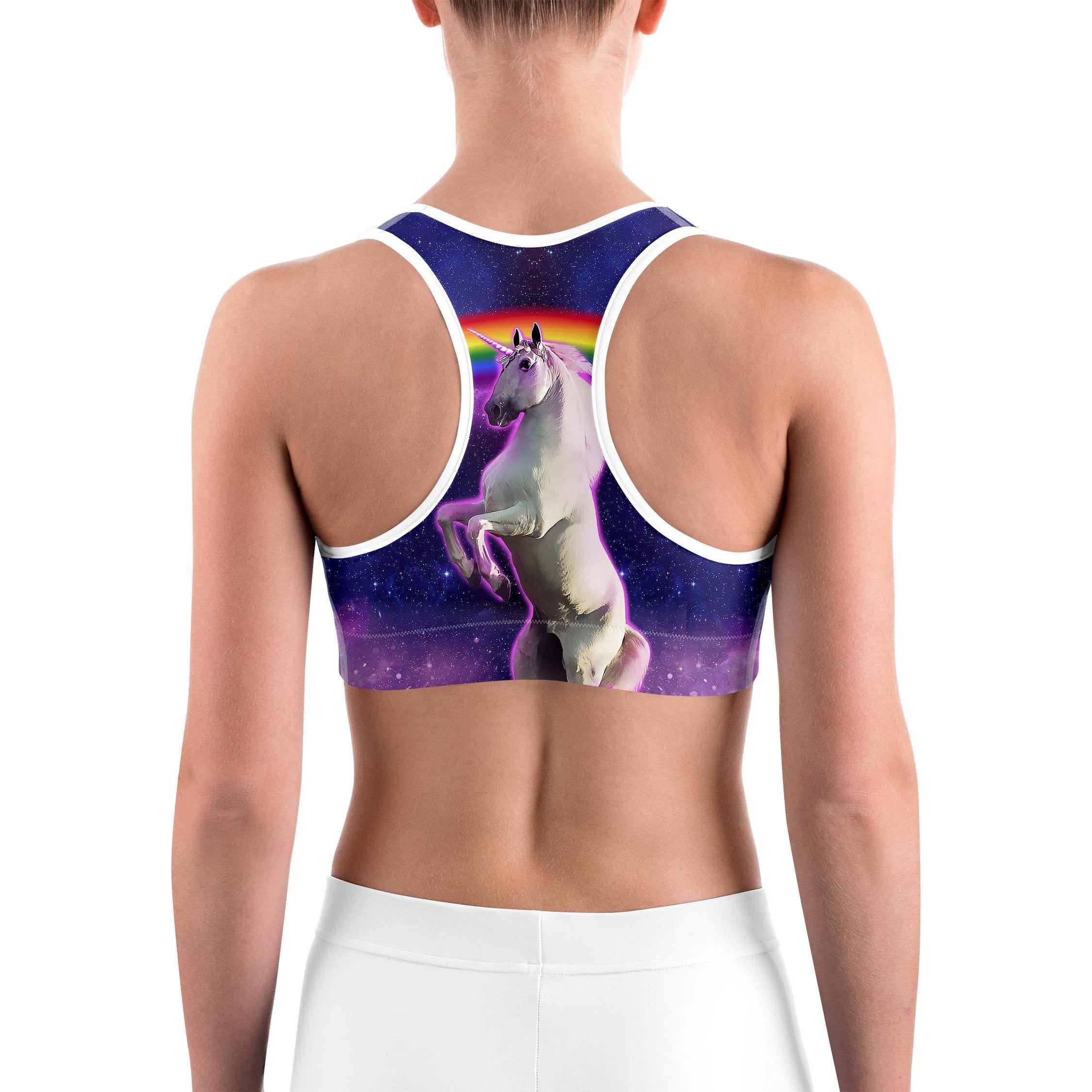 Colorful Unicorn Sports bra