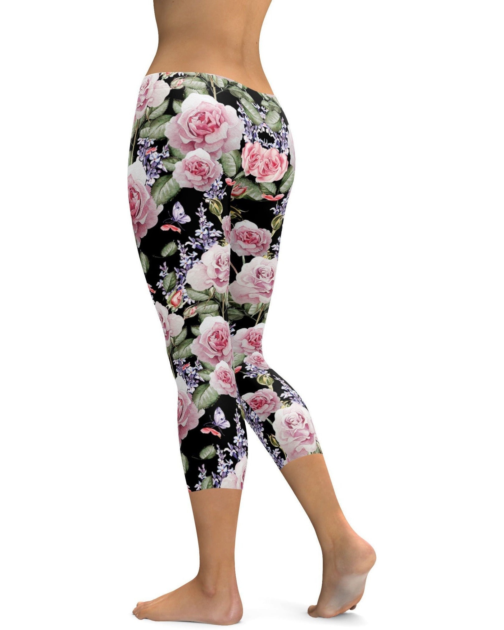 Watercolor Roses & Lavender Capris | GearBunch