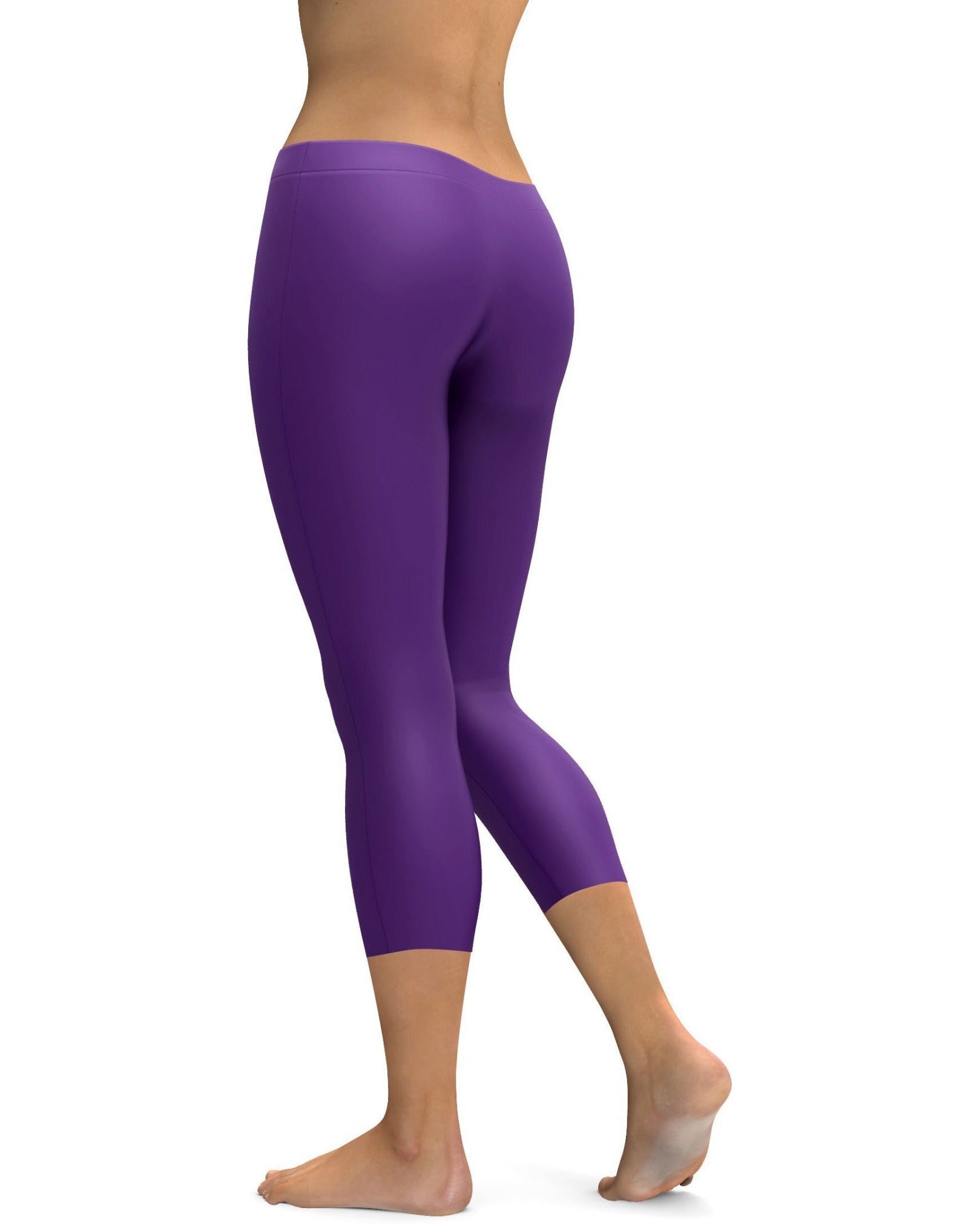 Solid Deep Purple Capris | Gearbunch