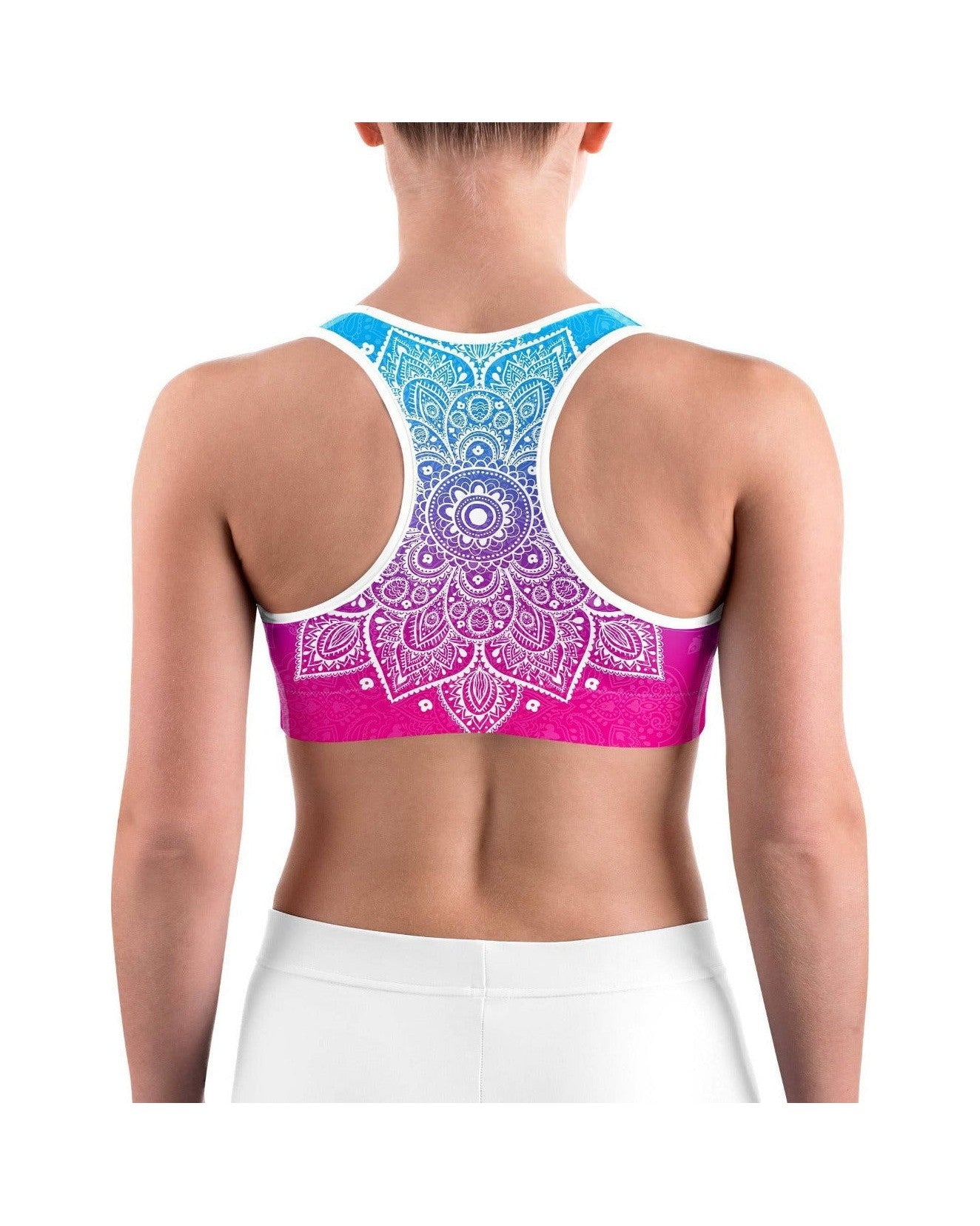 Blue to Pink Mandala Sports bra | GearBunch