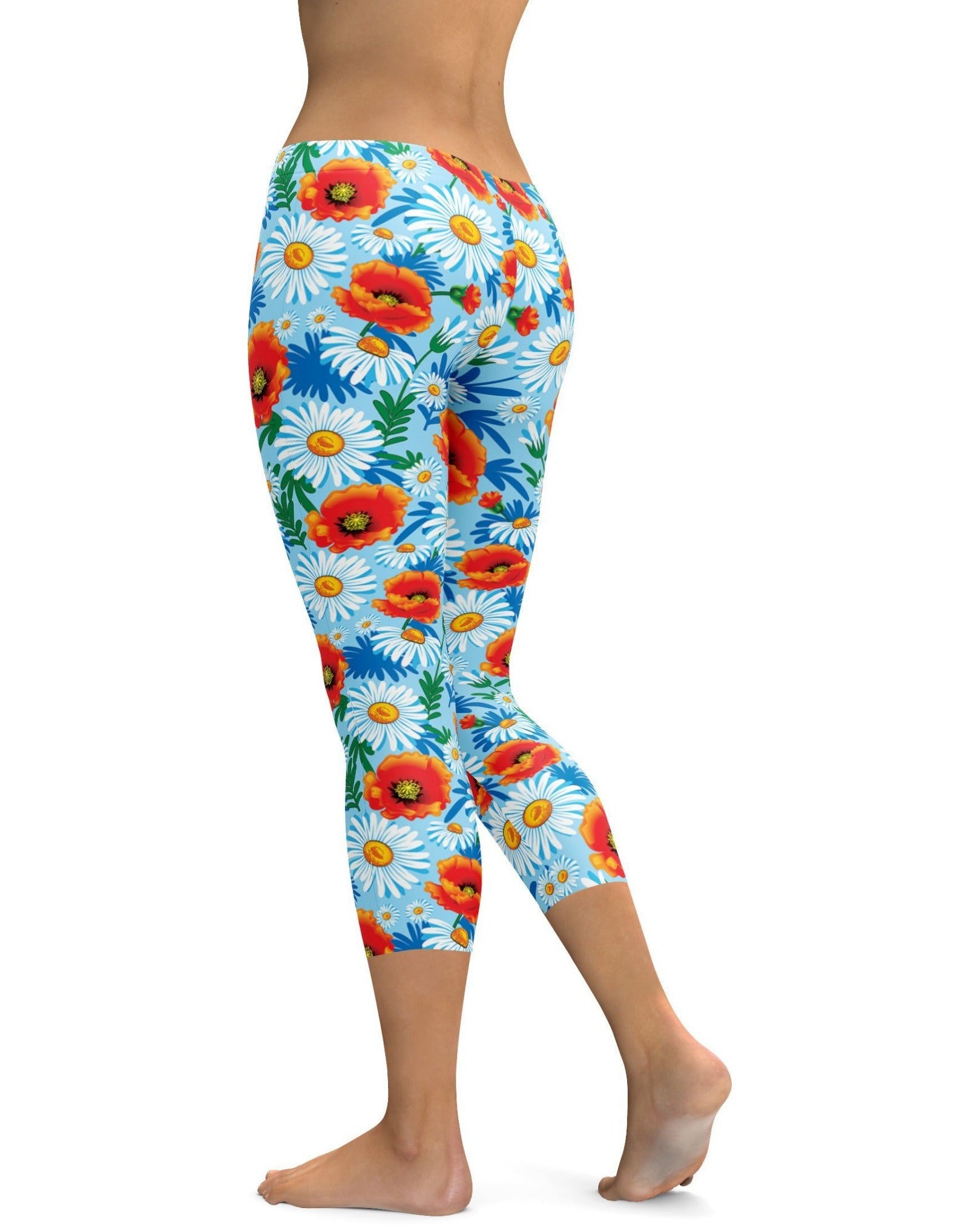 Poppy & Daisy Floral Capris | Gearbunch