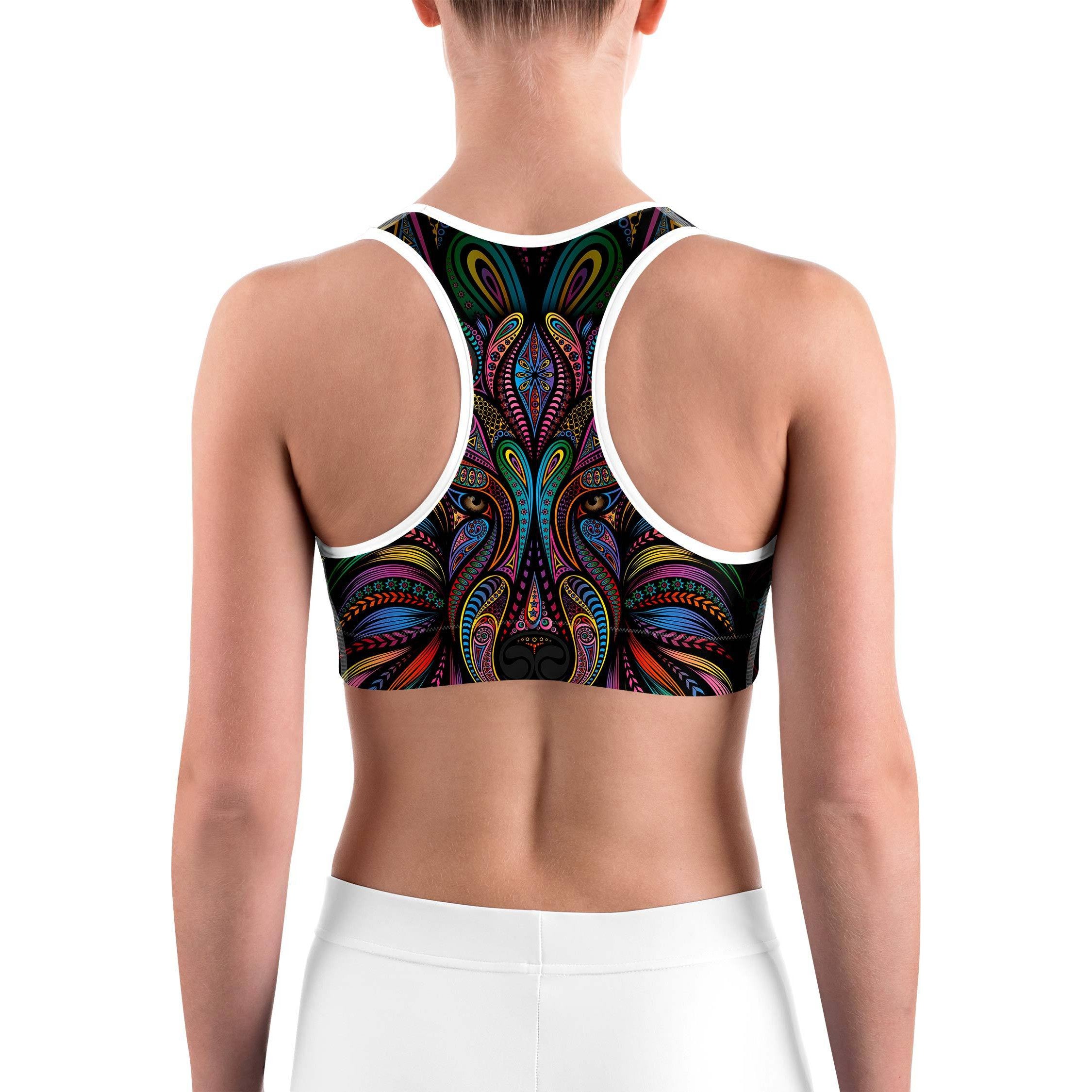 Colorful Wolf Sports bra