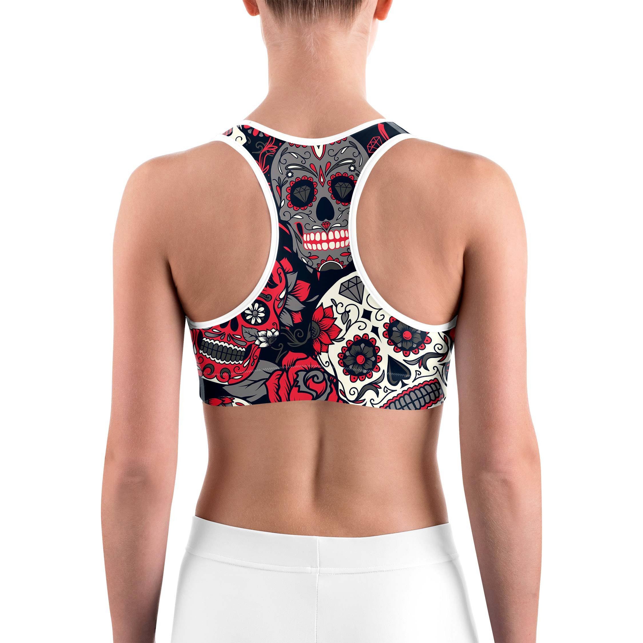 Pink Sugar Skull Sports Bra