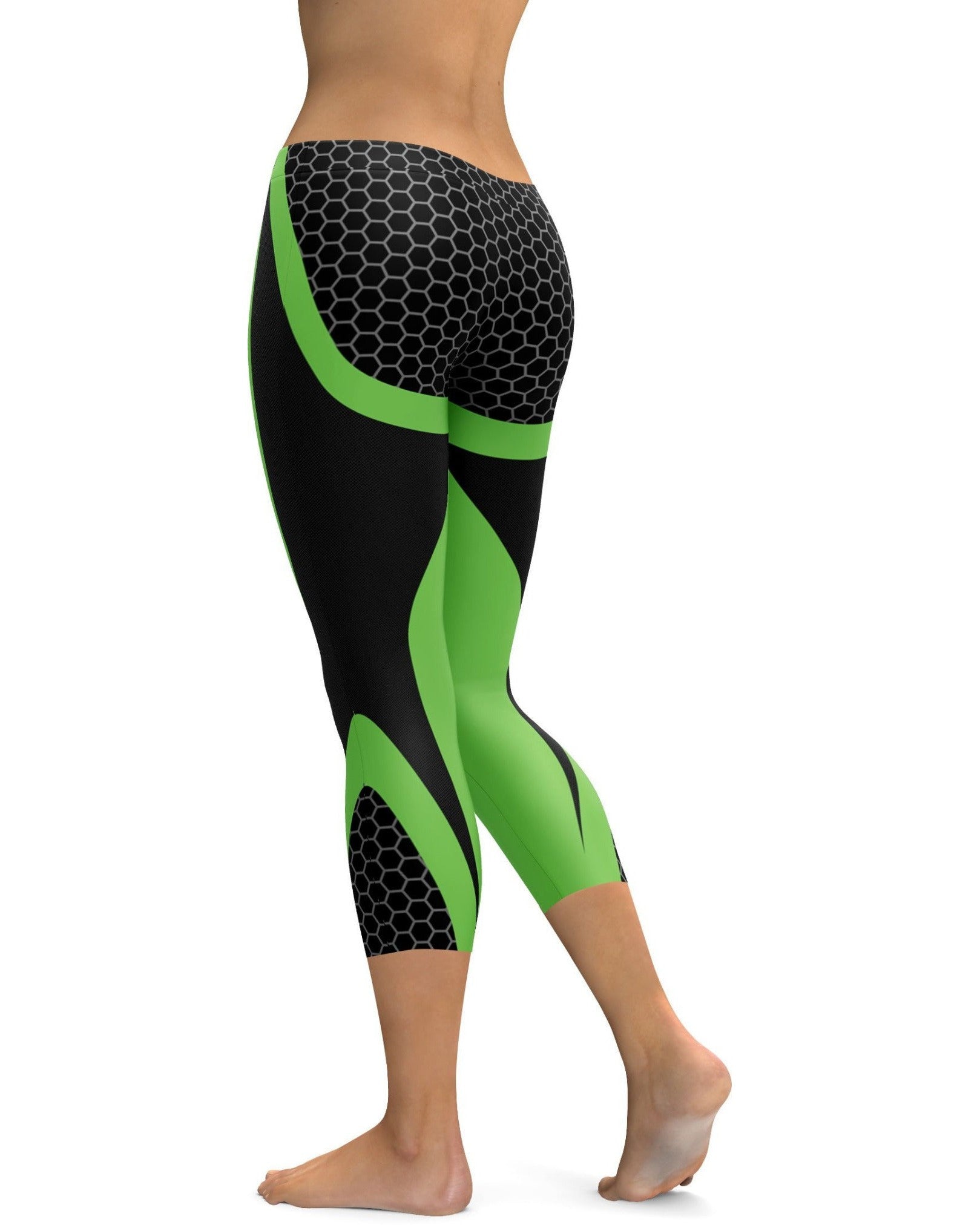 Green Honeycomb Carbon Capris