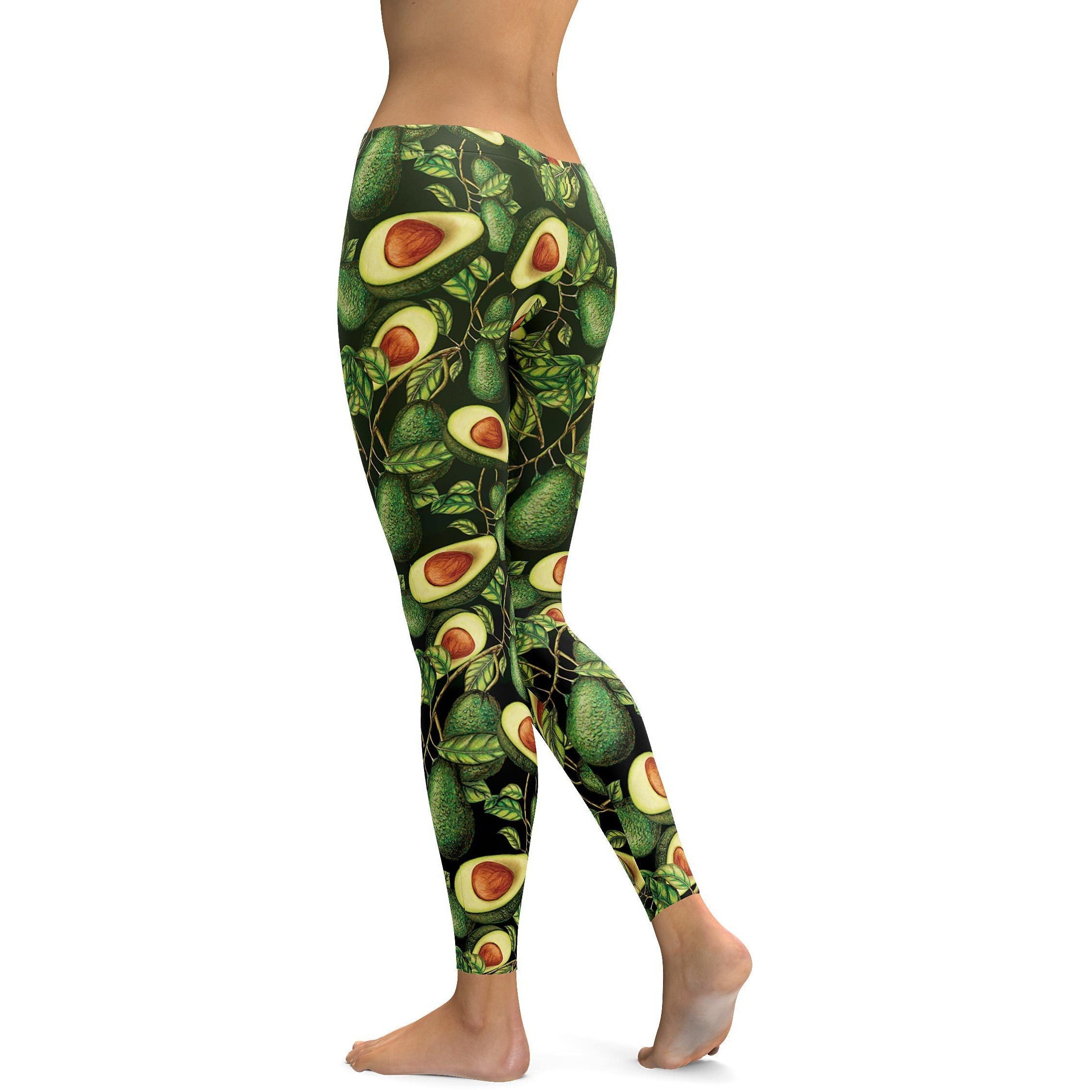 Womens Workout Yoga Avocado Leggings Green/Pista