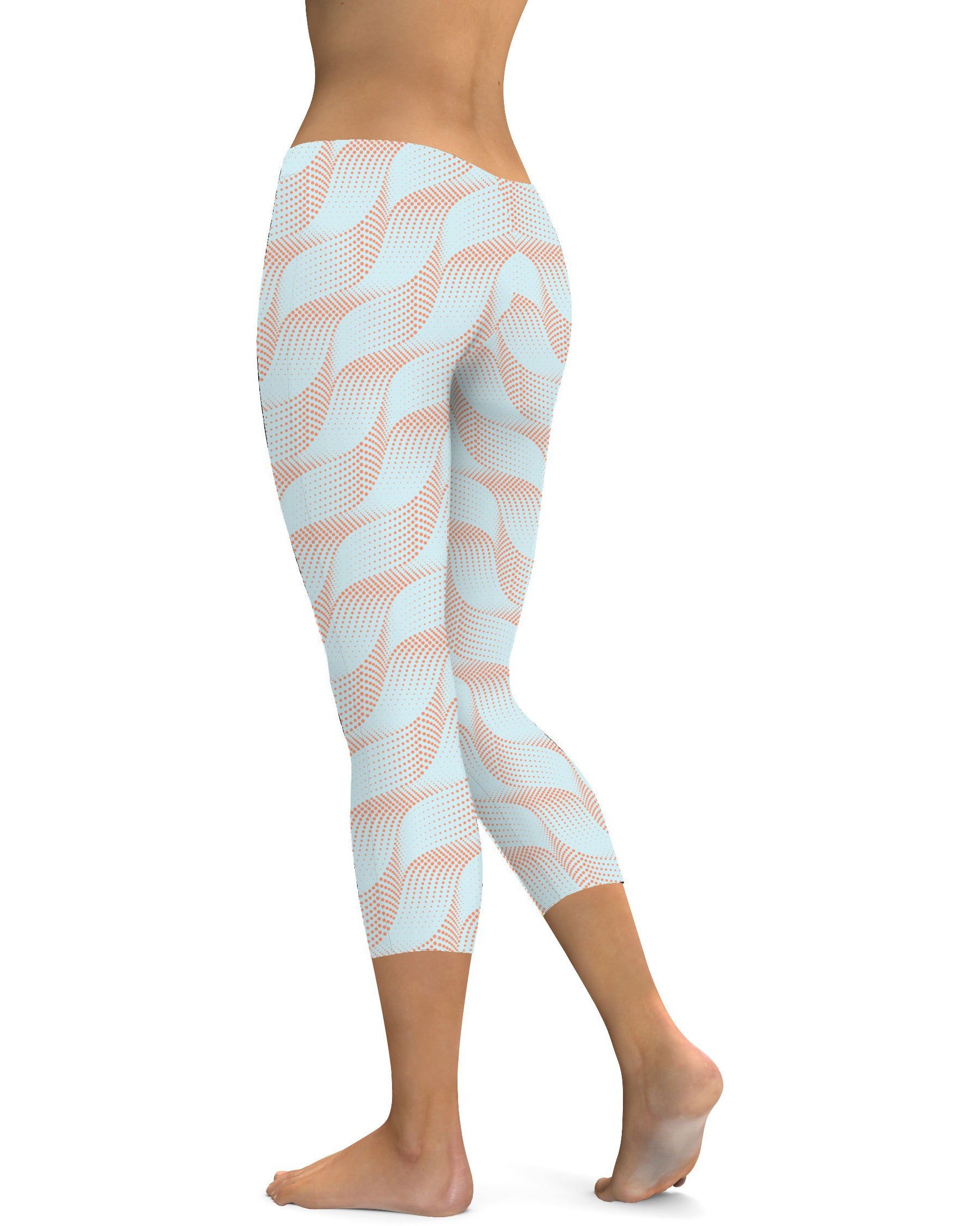 Light Blue & Apricot Wave Capris Gearbunch