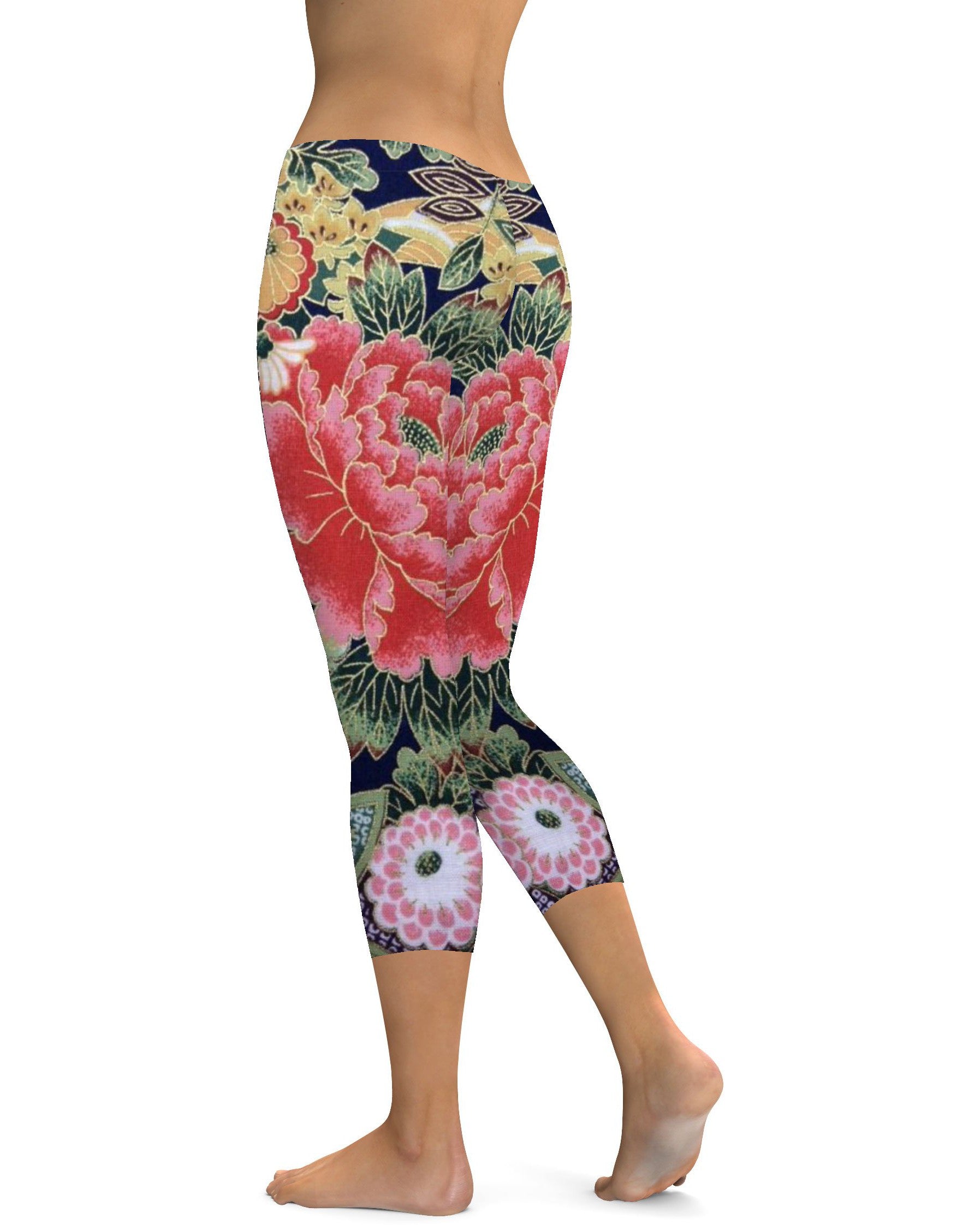 Oriental Floral Capris | GearBunch